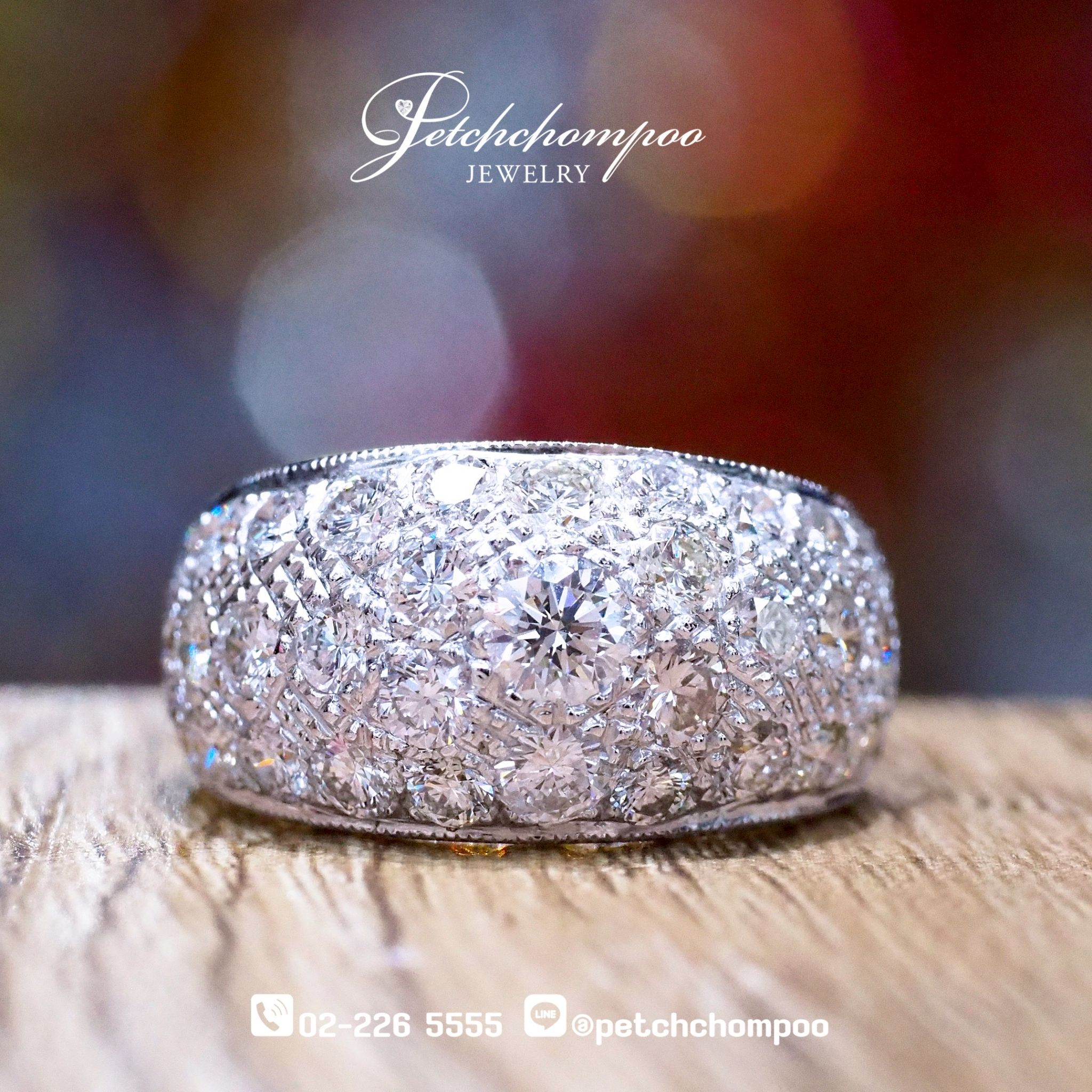 [023155] แหวนเพชรโดมหน้ากว้าง  89,000 