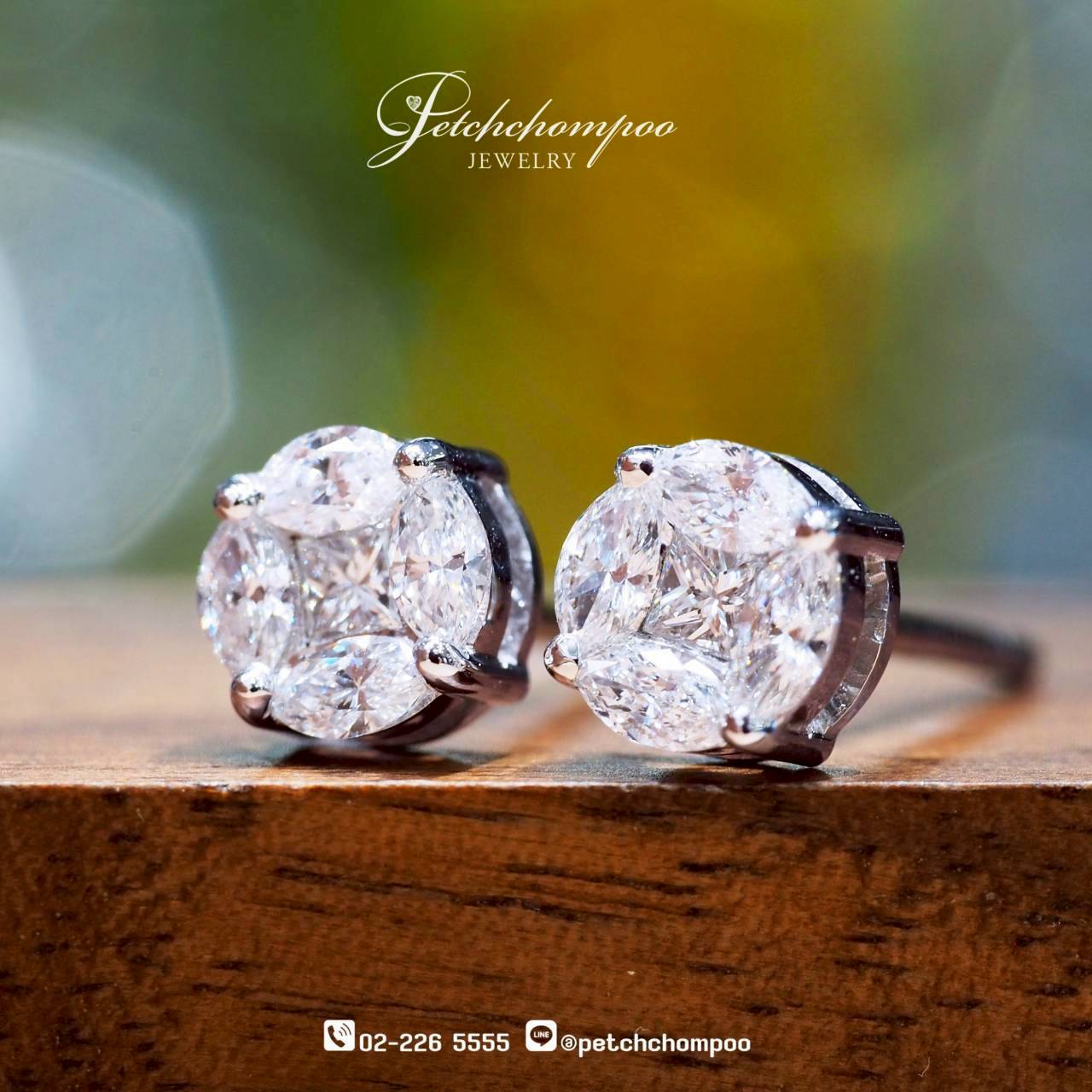 [30307] Brilliance Cluster™ – 1 Carat Look Diamond Studs with Natural Diamonds  39,000 