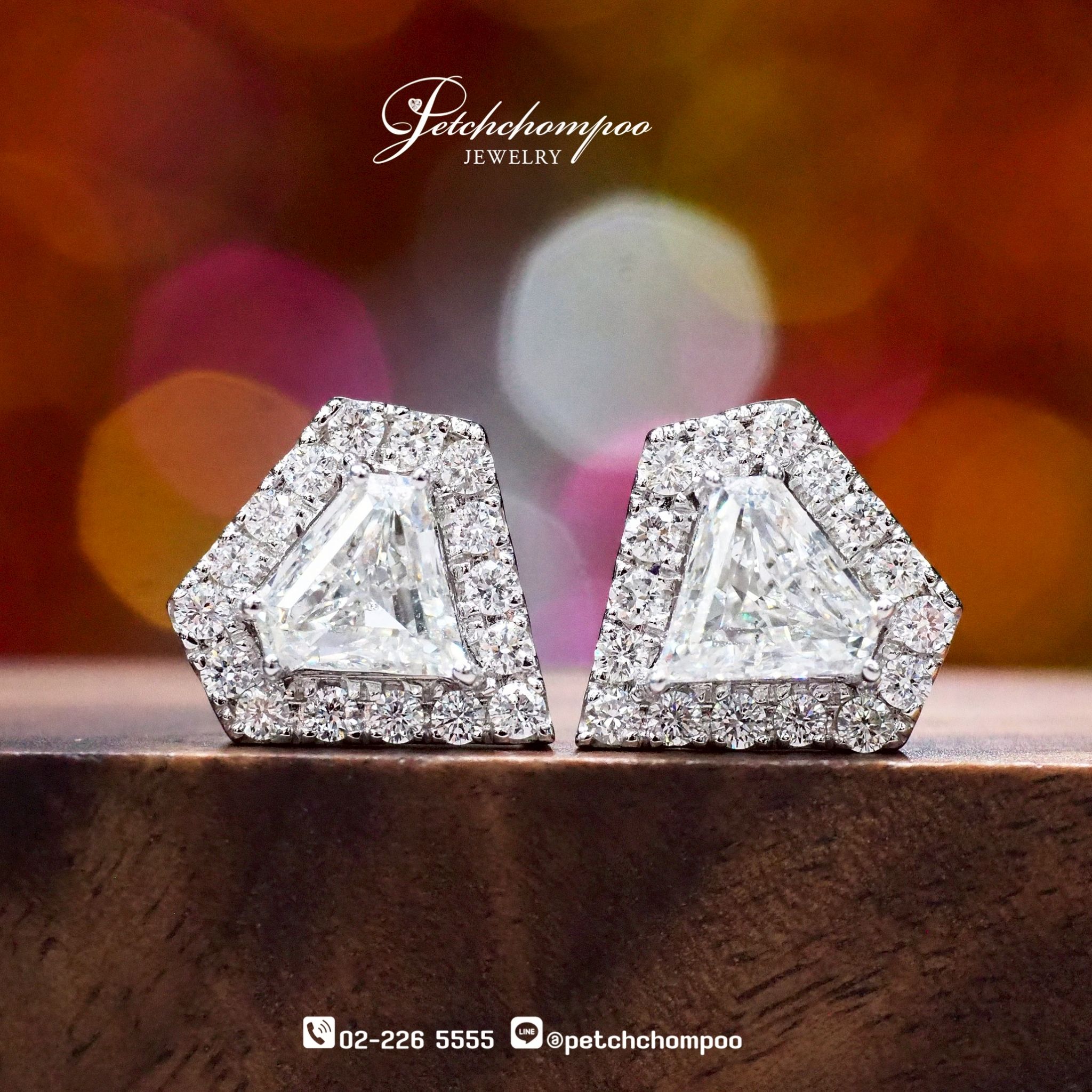 [26736] ต่างหูเพชรใบเซอร์GIA เม็ดละ1กะรัต Superman Cut ลดราคาเหลือ 499,000
