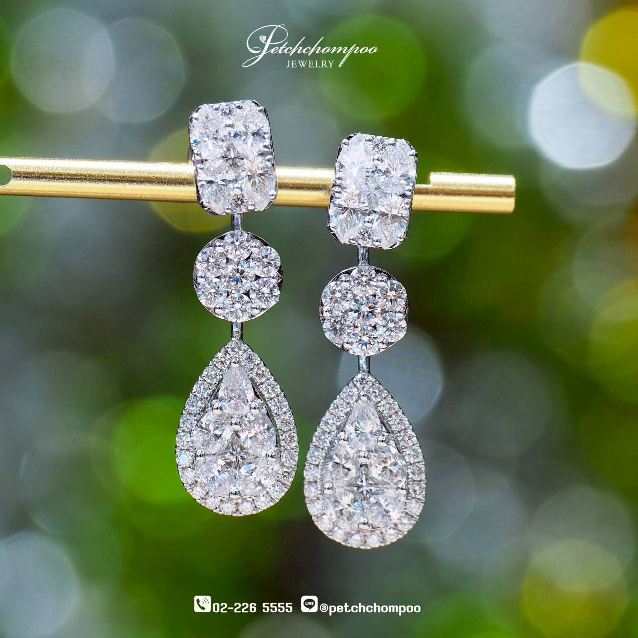 [27016] ต่างหูเพชรห้อย Elegance Cascade™ 3.52 กะรัต  199,000 