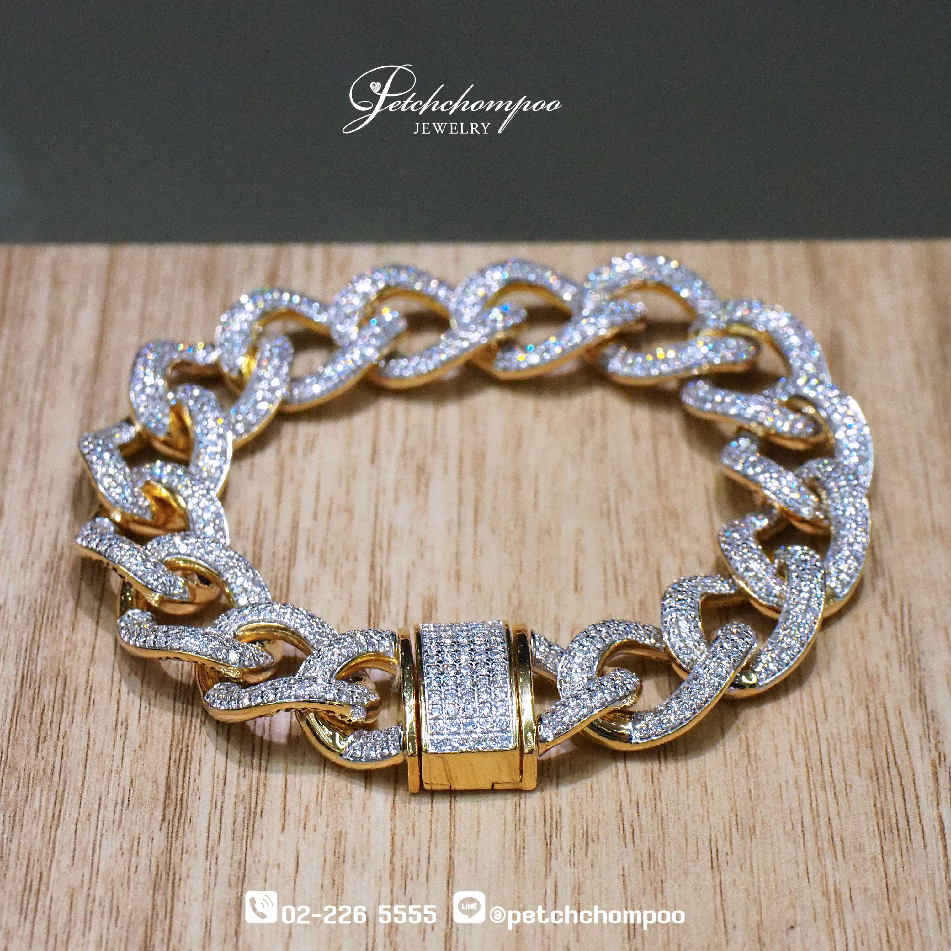 [25849] “Imperial Glow” 10.04 carat Diamond Cuban Link Bracelet  299,000 
