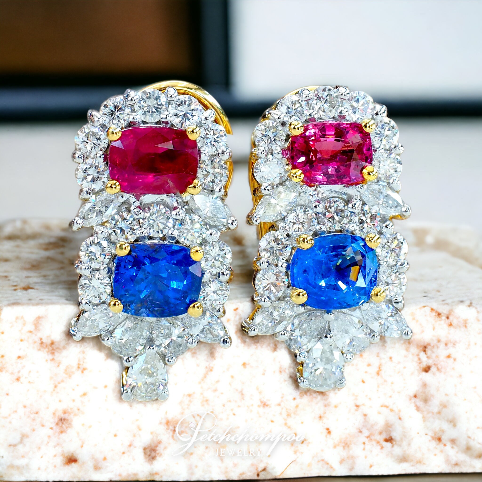 [28243] Blue Sapphire with Ruby earrings  159,000 