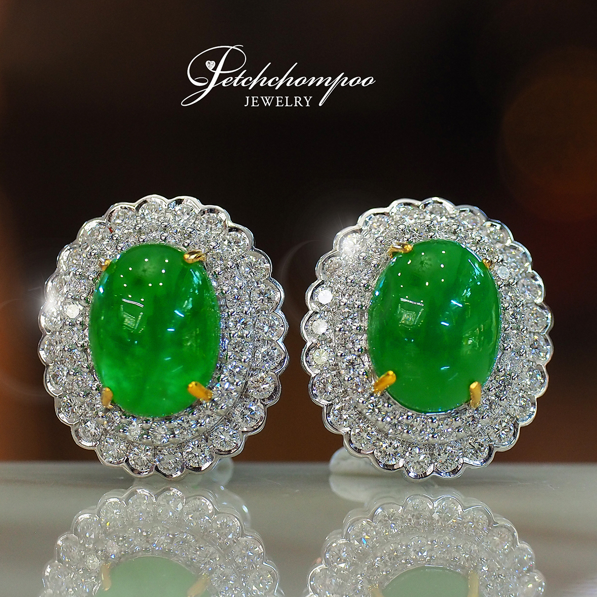 [27384] Myanmar jade earrings  159,000 