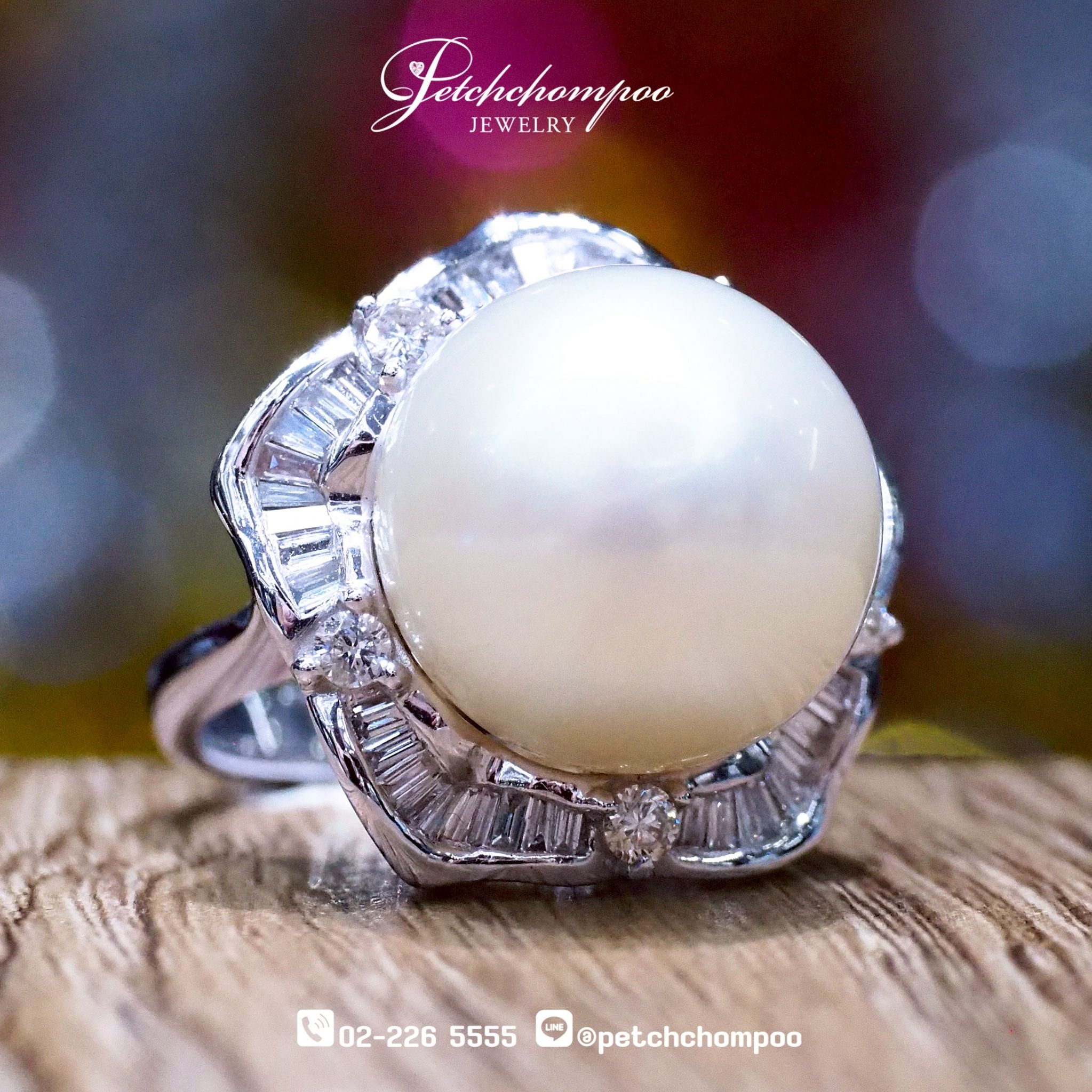 [25255] 16 mm Southsea pearl with diamond ring  79,000 