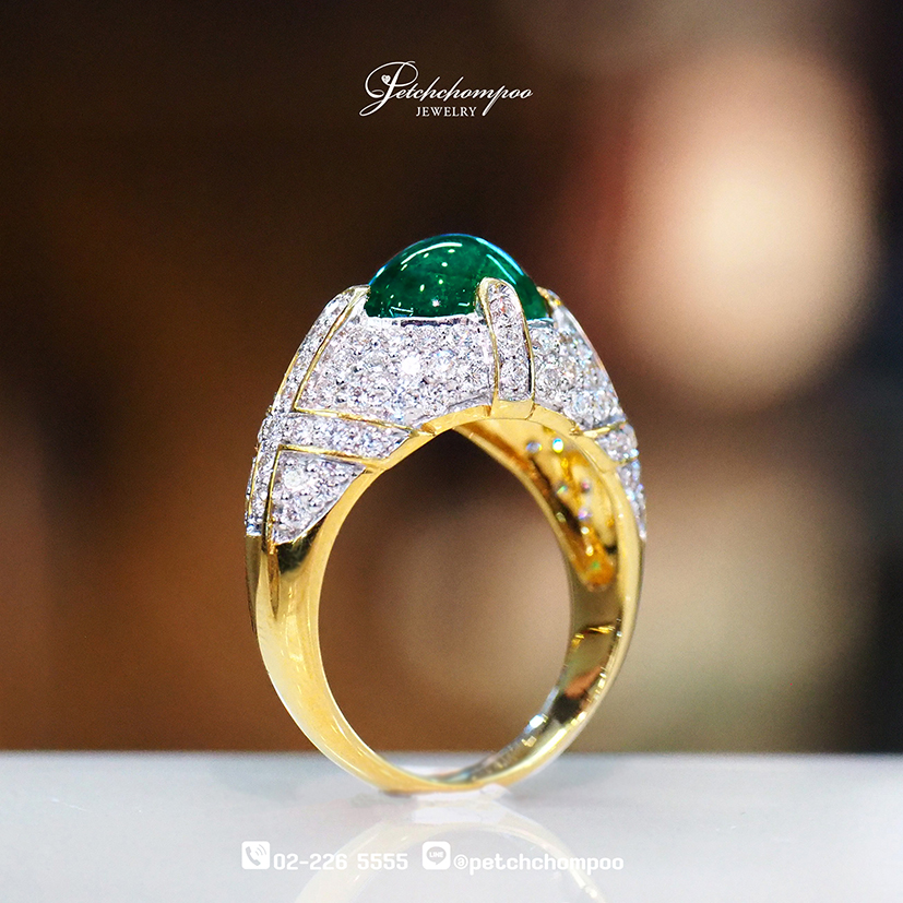 [29609] Zambian emerald ring with diamonds  69,000 