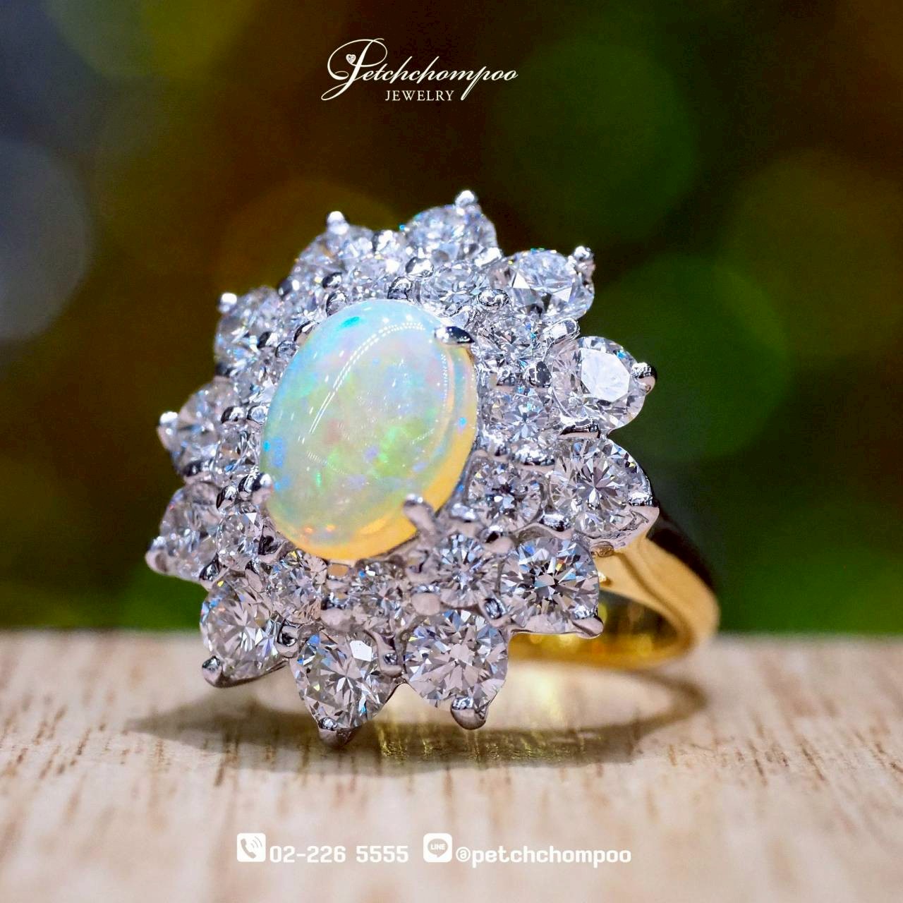 [30082] Celestial Bloom™ White Opal 1.60 carat Diamond Floral Ring  139,000 