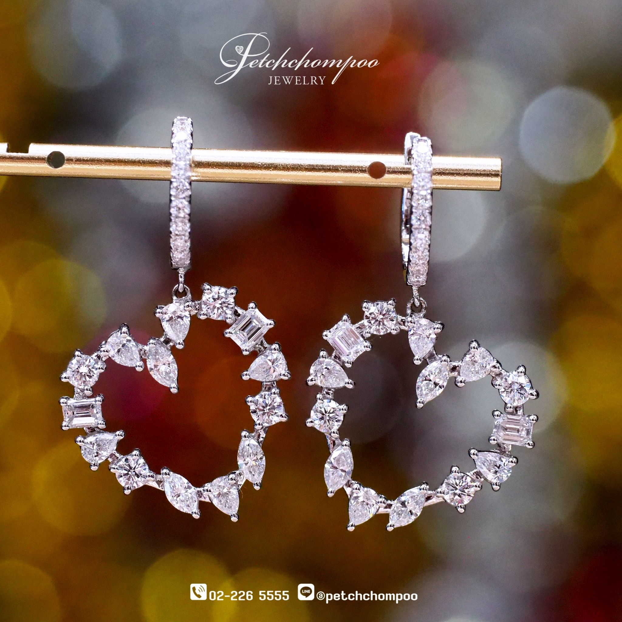 [29286] 3.10 carat Fancy mix-shape diamond earring  159,000 
