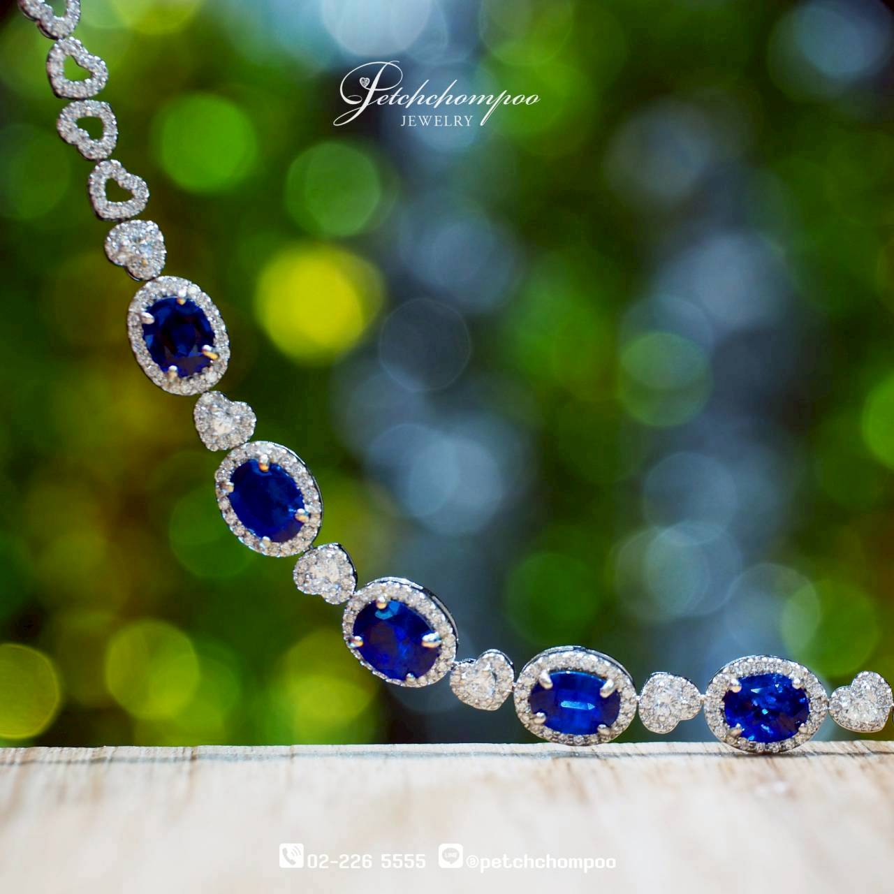 [30347] สร้อยข้อมือไพลินซีลอน Celestial Serenade™ 4.89 กะรัต ประดับเพชร  89,000 