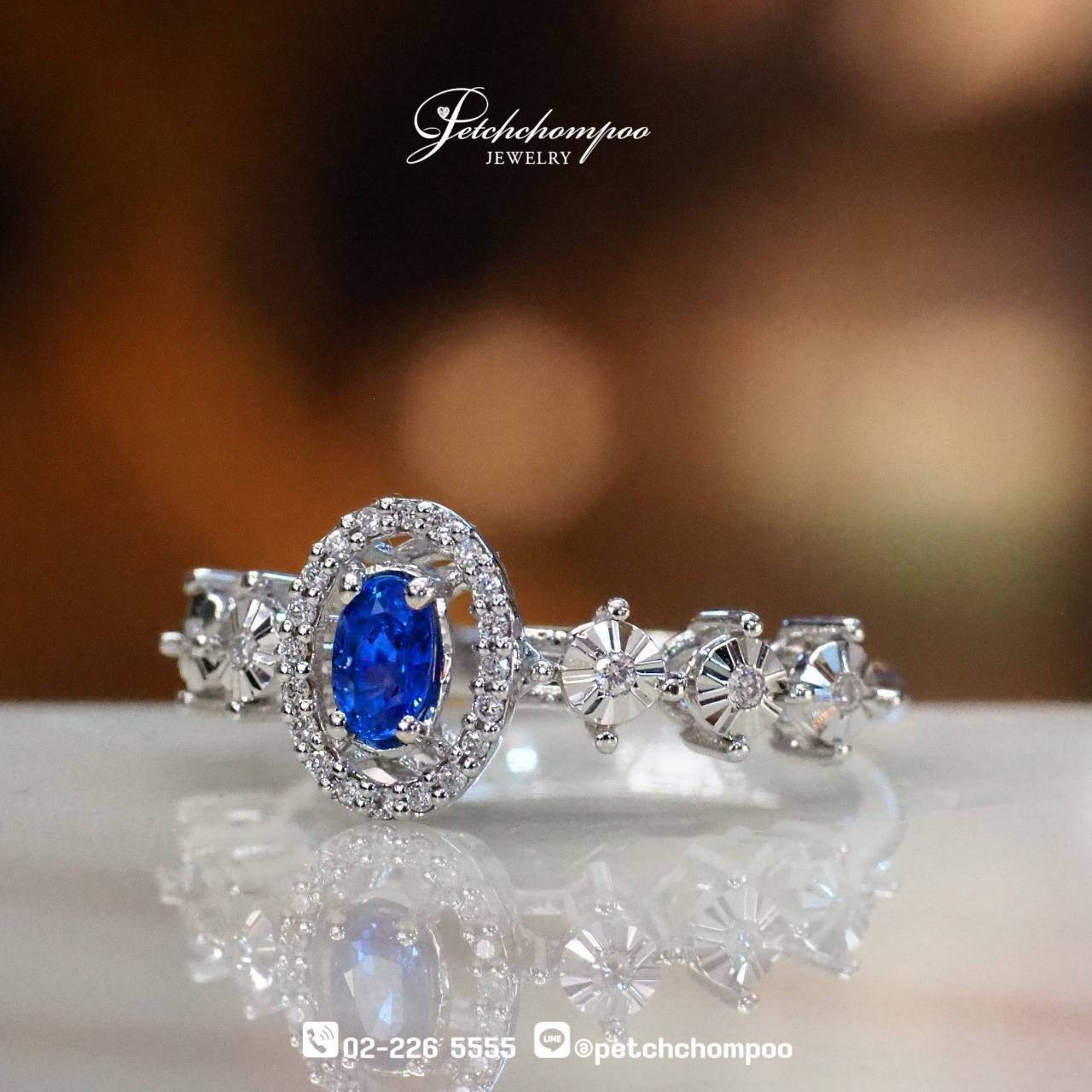 [29598] Ceylon sapphire ring with diamonds  19,900 