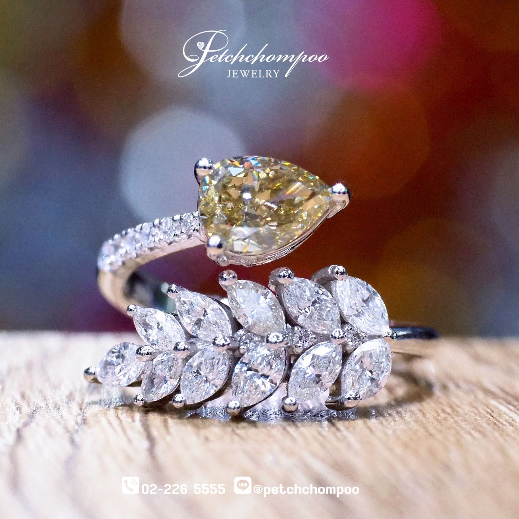 [26272] Pear Shape Yellow With Diamond ring  159,000 