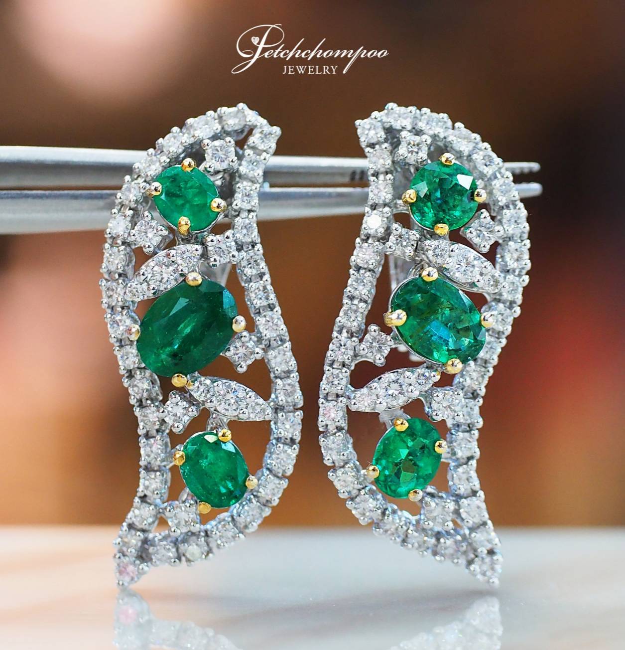[28881] Emerald with diamond earring  149,000 