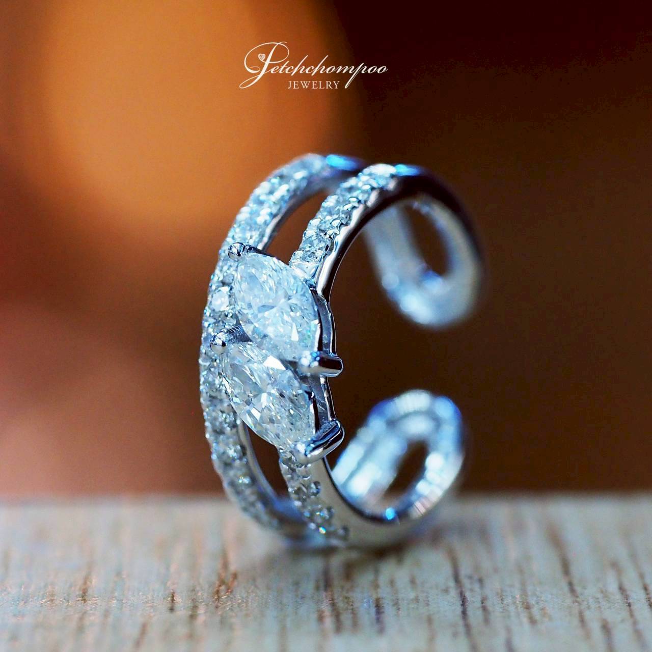 [30606] ต่างหูเพชร Earcuff Marquise Twin Halo 0.41 กะรัต  39,000 