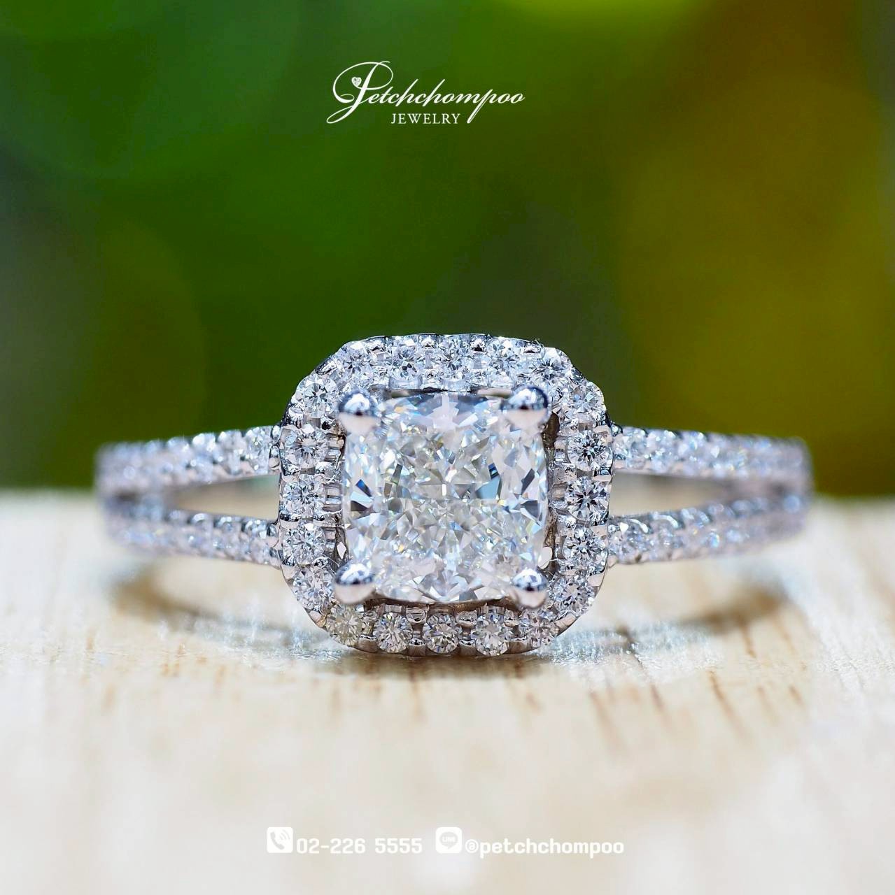 [30173] Cushion Queen™ — 1.01 Carat Cushion Cut Double Halo Diamond Ring  | K VS1 GIA Discount 79,000