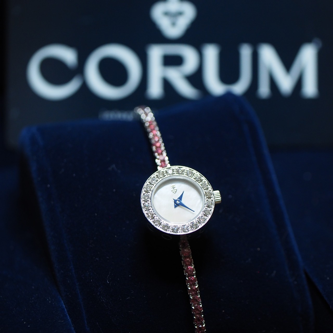 [26721] Debutante Mother of Pearl Diamond Light Pink Topaz Ladies Watch  79,000 