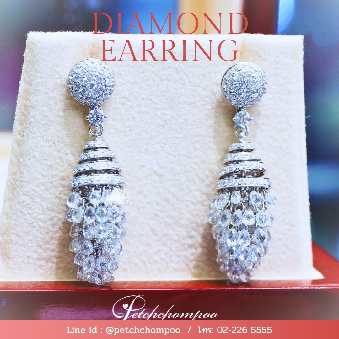 [024350] Diamond Cascade Briolette™ 9.45 cts Diamond Drop Earrings Discount 499,000
