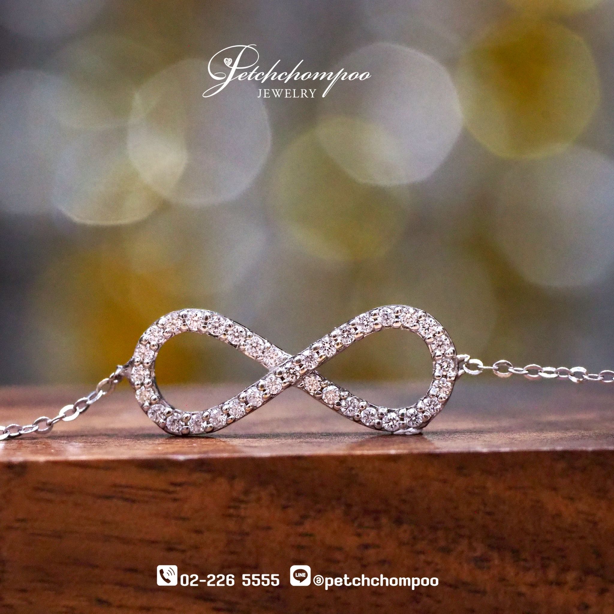 [017905] “Infinite Glow™” Diamond Infinity Bracelet – 0.27 carat on 18K White Gold  29,000 