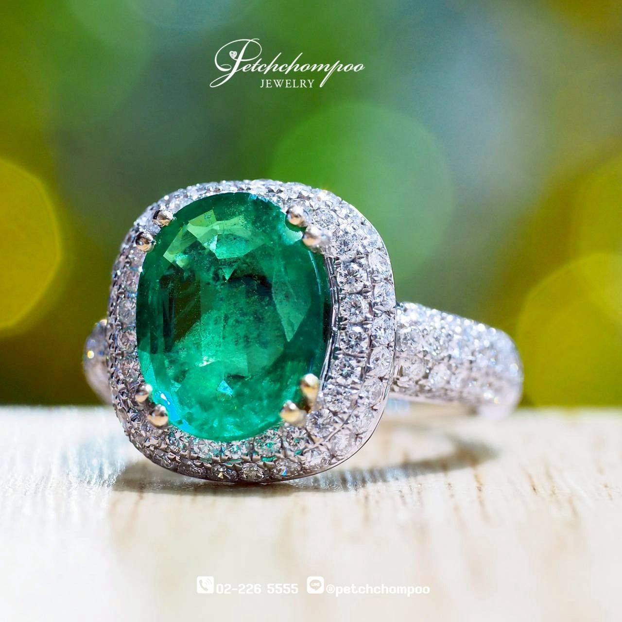 [30201] Zambian Emerald™ Ring 2.98 Carats Diamonds  59,000 