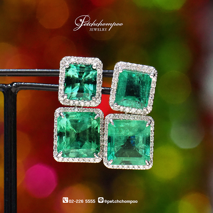 [29772] Colombia emerald with diamond earring  129,000 