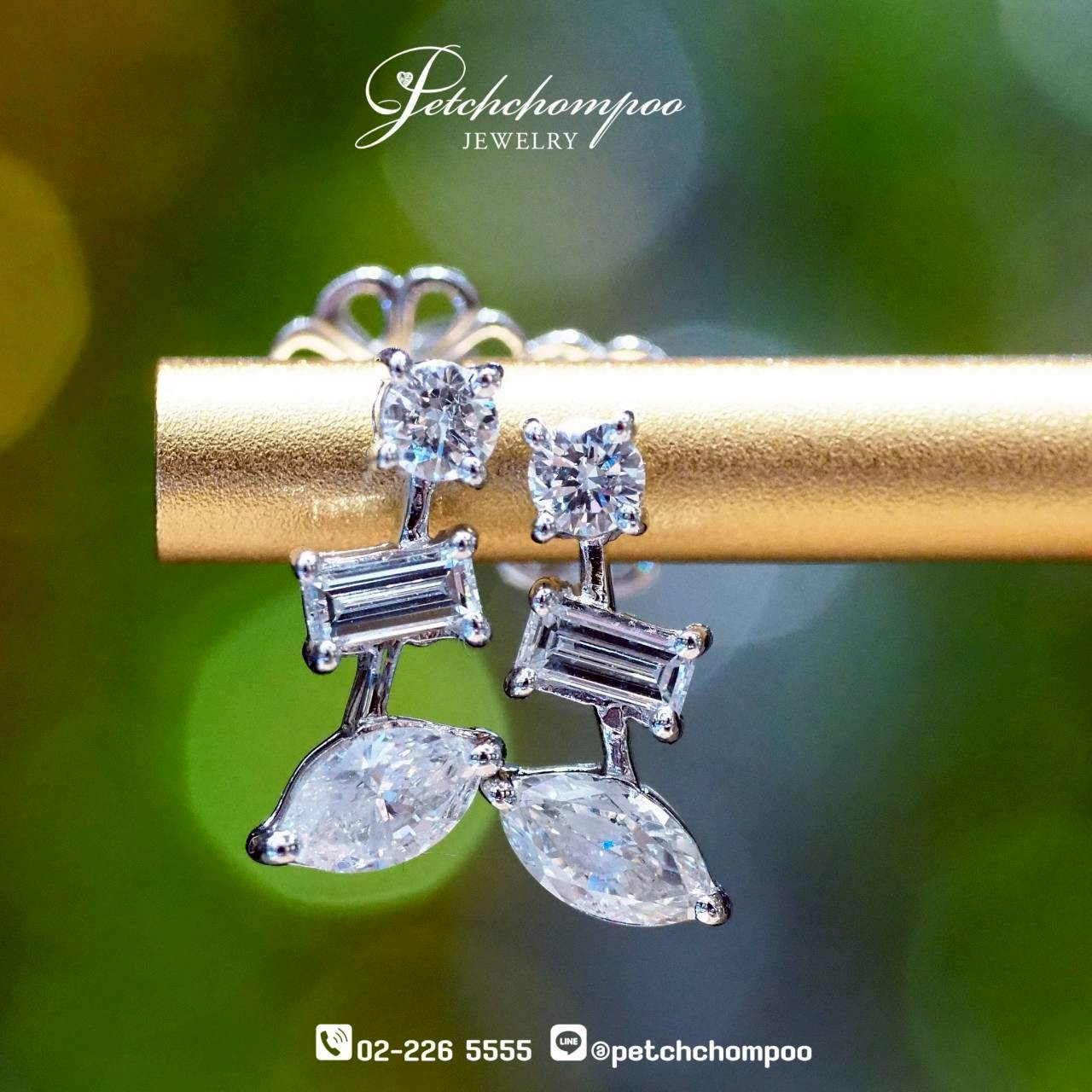 [30155] 3 Cuts Diamond Earrings – Elegance in Every Angle™  59,000 