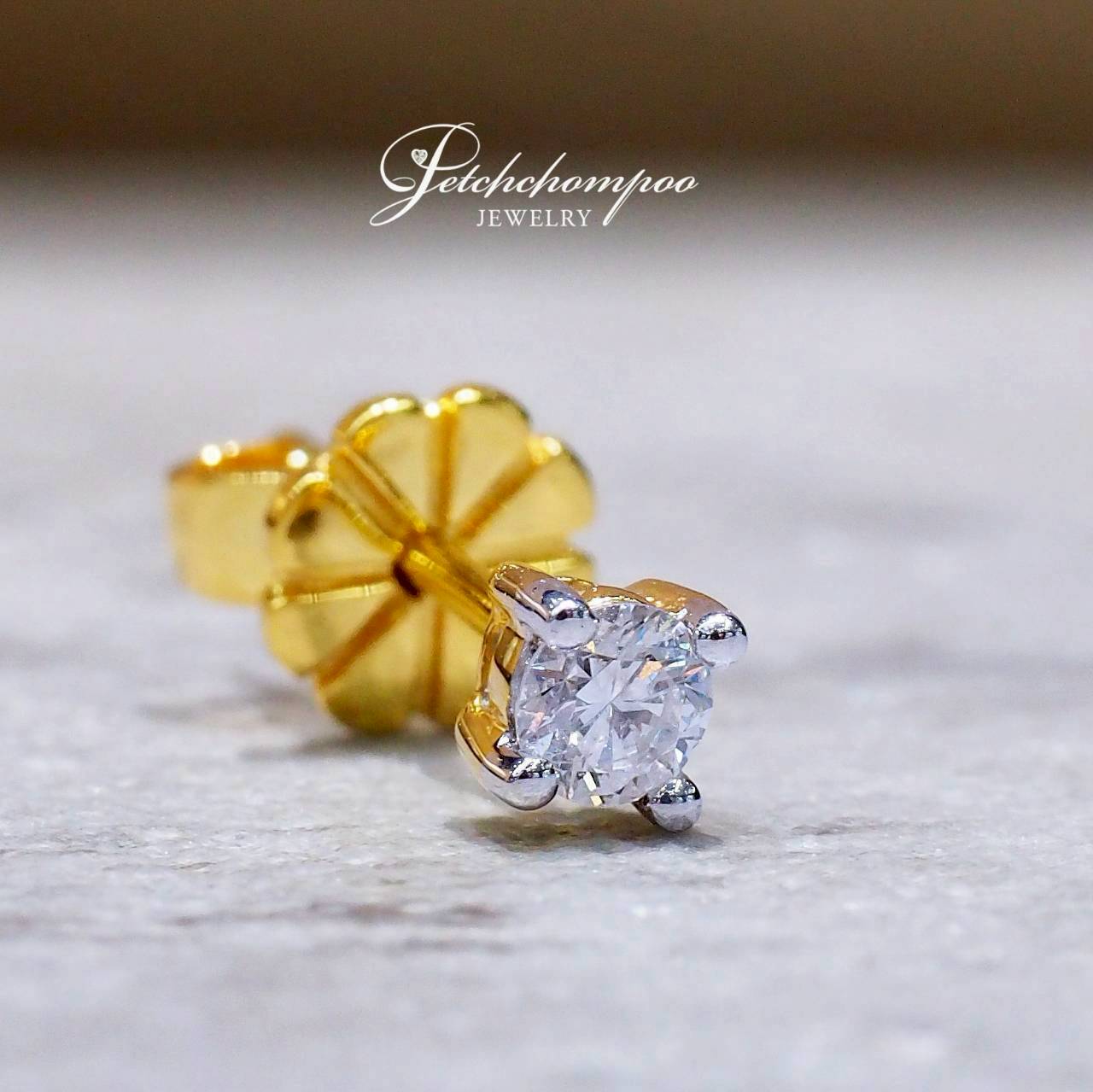 [30786] ต่างหูเพชรเม็ดเดี่ยว 1 ข้าง Golden Micro Spark 0.13 กะรัต  19,000 