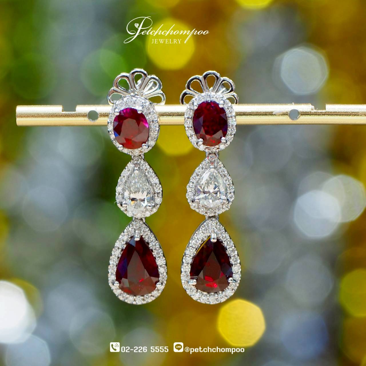 [30308] Regal Radiance™  Triple-Drop Ruby & Diamond Earrings  89,000 