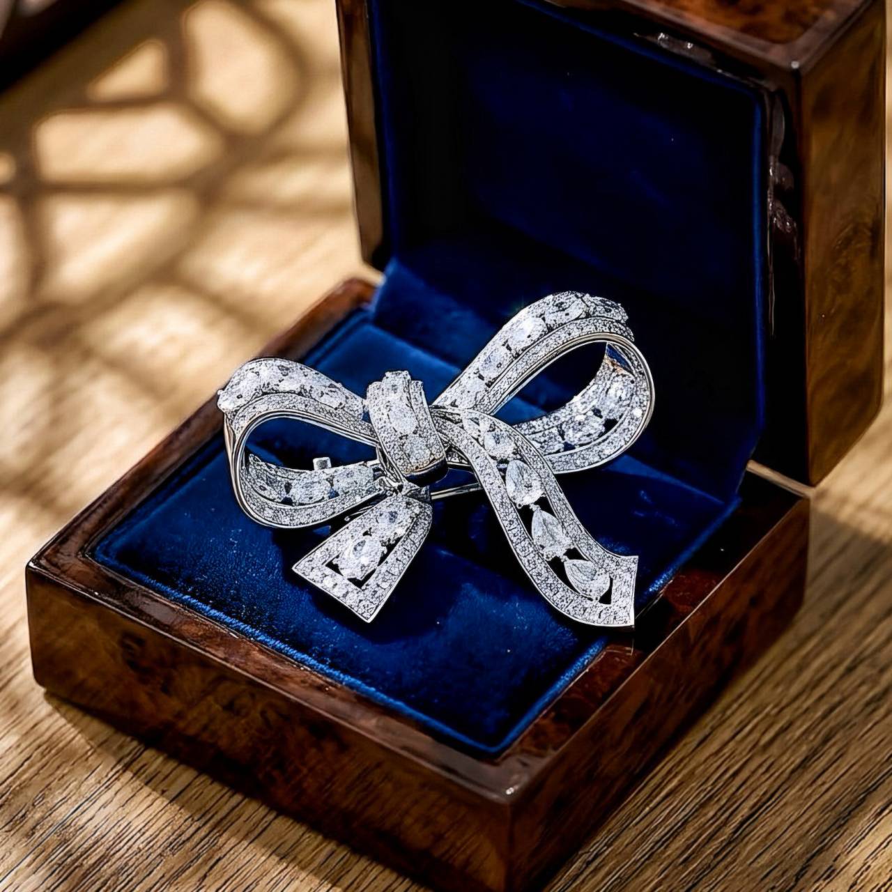 [30609] Celestial Bow Radiance – 5.90 carat Diamond Bow Brooch  359,000 