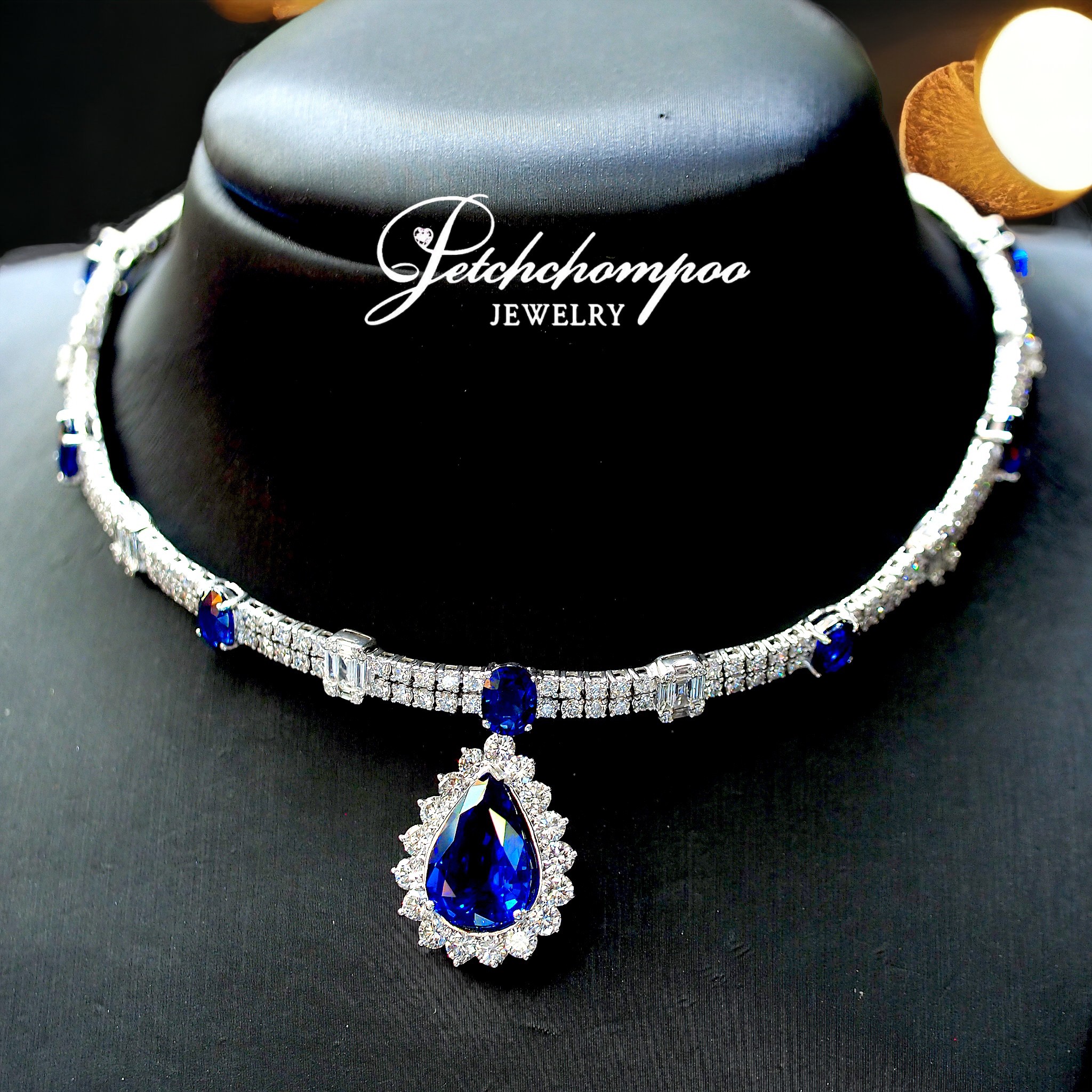 [27595] Blue Sapphire Royal blue AIGS Necklace Discount 1,090,000