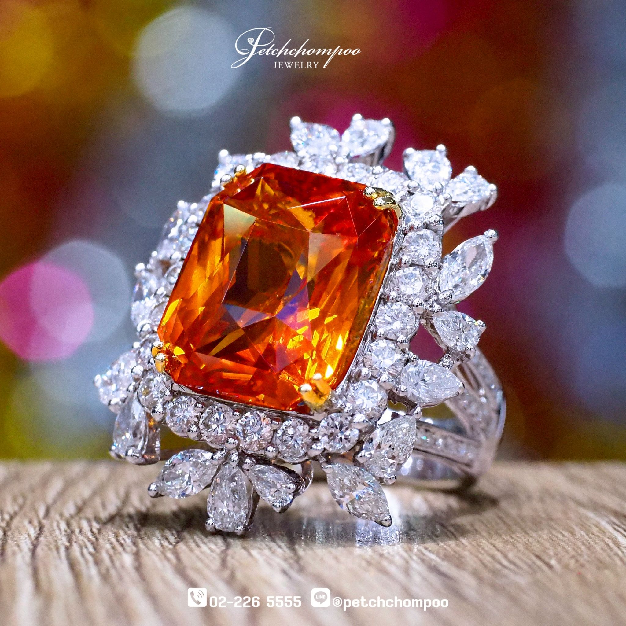 [024203] 22 Carat vivid Orange color Srilanka sapphire ring Discount 1,290,000