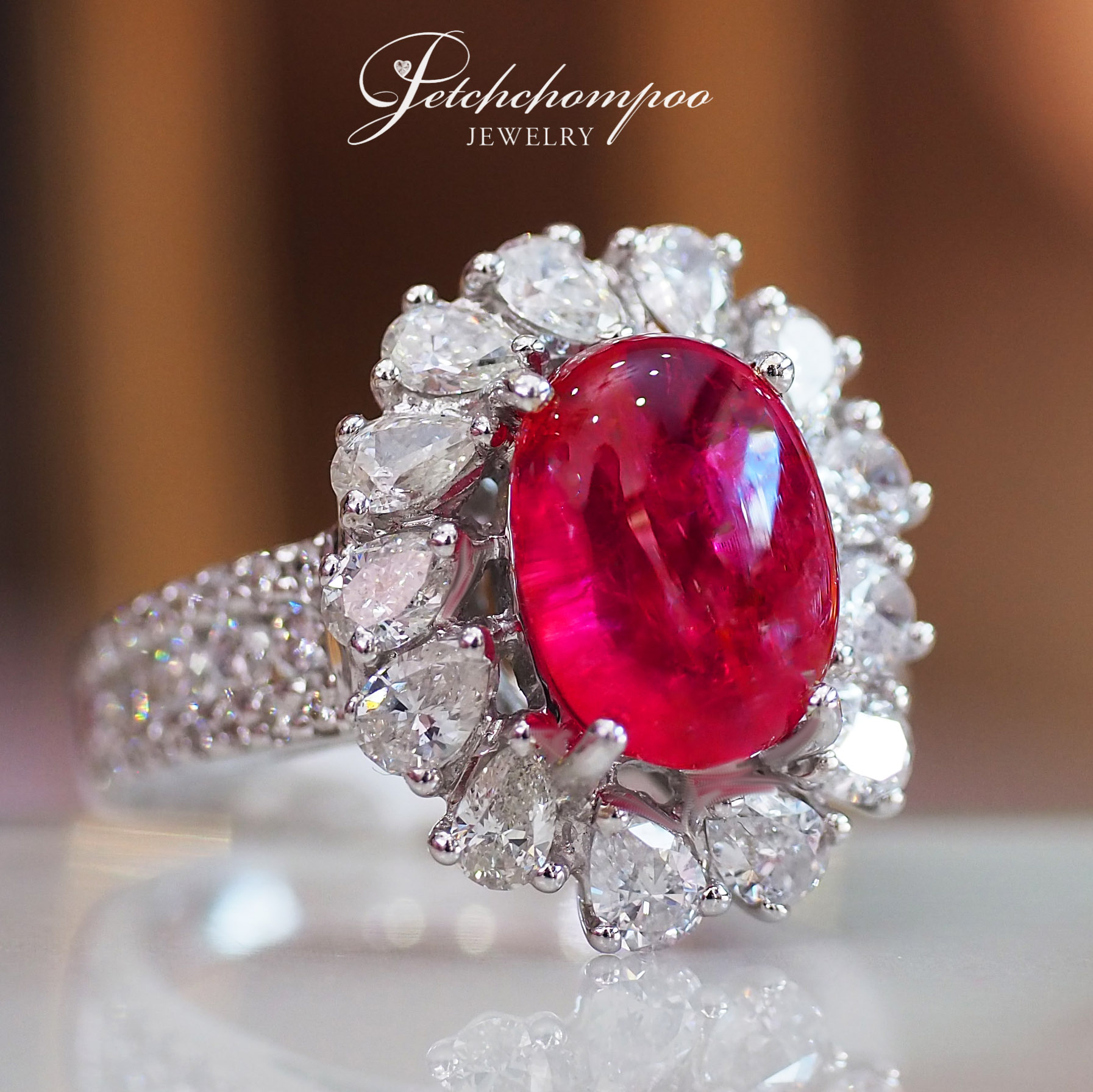 [26877] 4.62 Carats Unheated Ruby with diamond ring  159,000 