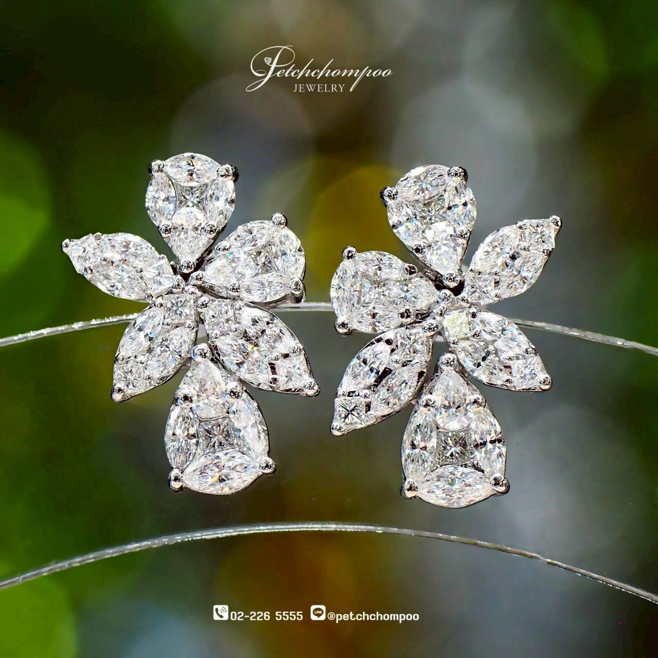 [30450] Floral Radiance™ – Diamond Floral Earrings  89,000 