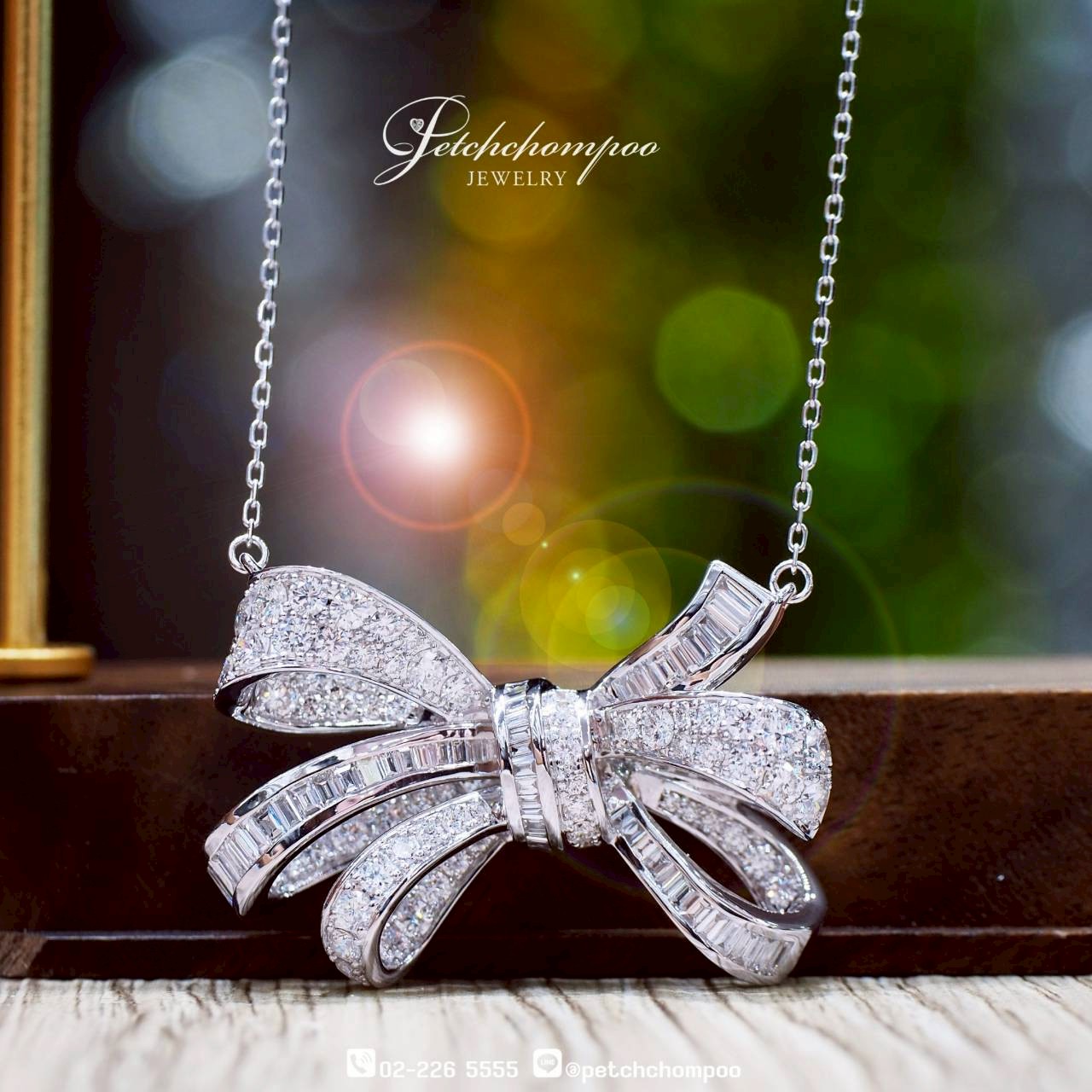 [30294] สร้อยเพชรรูปโบว์ Ribbon Radiance™ 2.43 กะรัต สุดหรู ดีไซน์หวานละมุนแต่ทรงพลัง  159,000 
