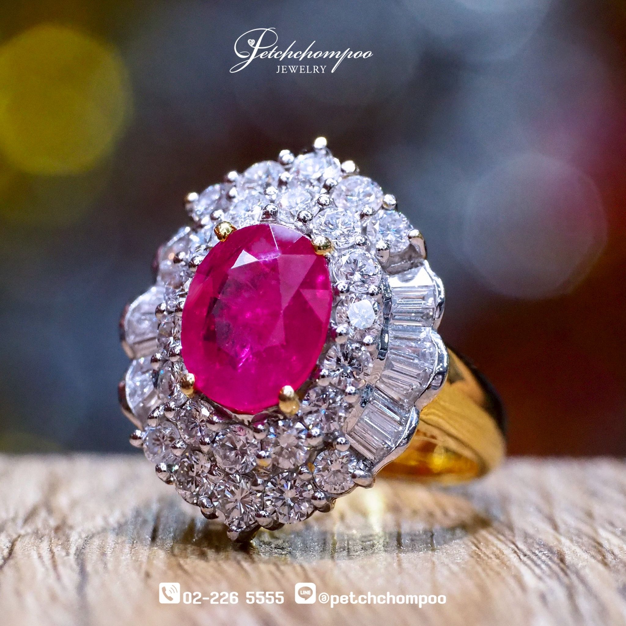 [29142] 2.71 carat Burma ruby with diamond ring  129,000 