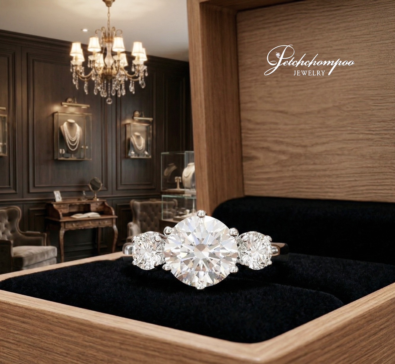 [29381] แหวนเพชรใบเซอร์HRD 2.02 กะรัต I VVS1 triple excellent cut ลดราคาเหลือ 490,000