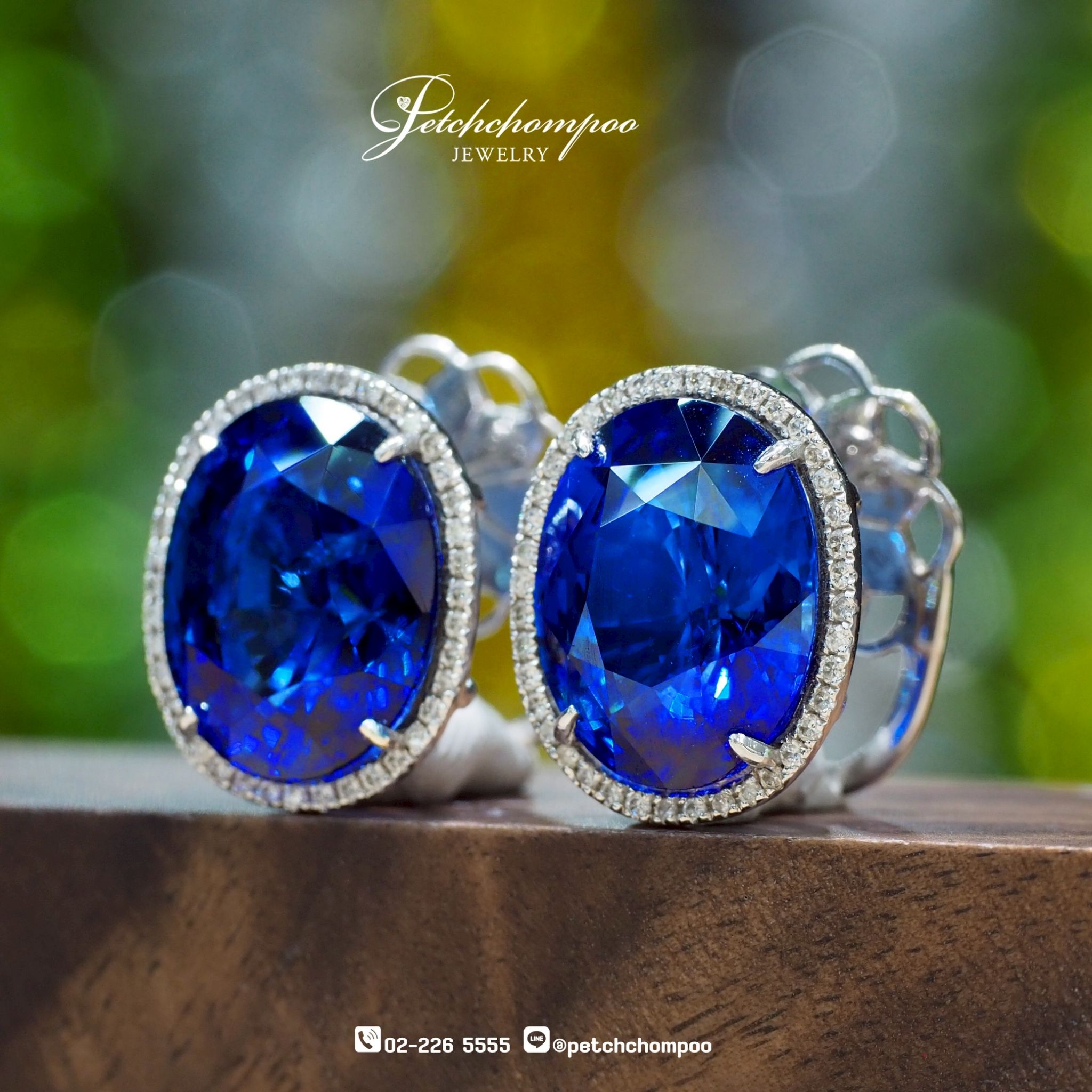 [021617] ต่างหูไพลินซีลอน Royal Blue เซอร์ GRS  3,900,000 
