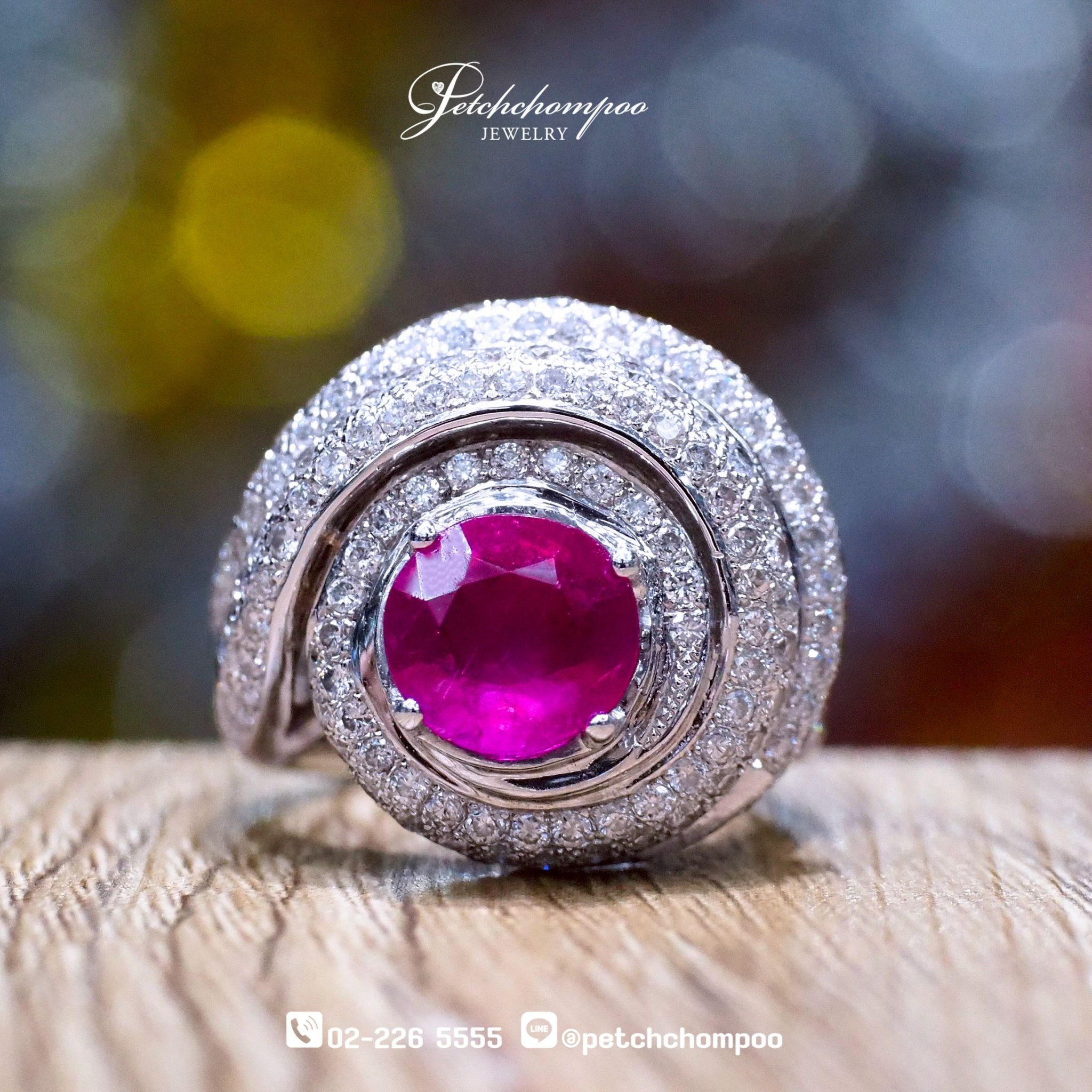 [008642] Unheated Bur mese Ruby Ring 2.91 Carat GRS  255,000 