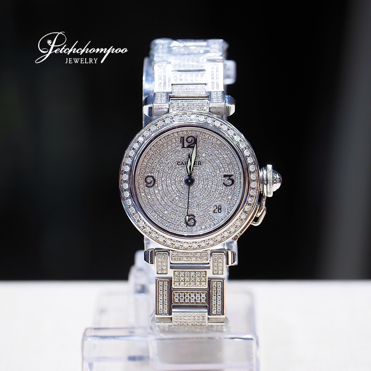 [30709] Cartier pacha c de full diamond ref. W31015m7  175,000 