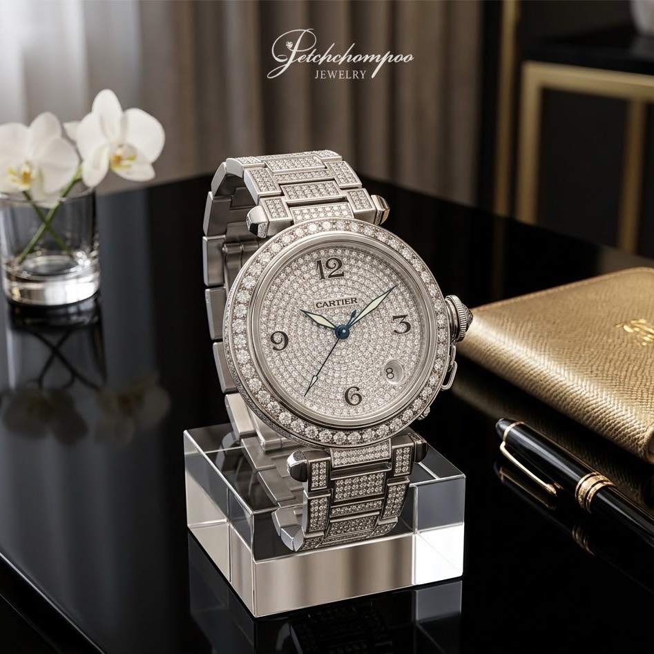 [30709] Cartier pacha c de full diamond ref. W31015m7  175,000 