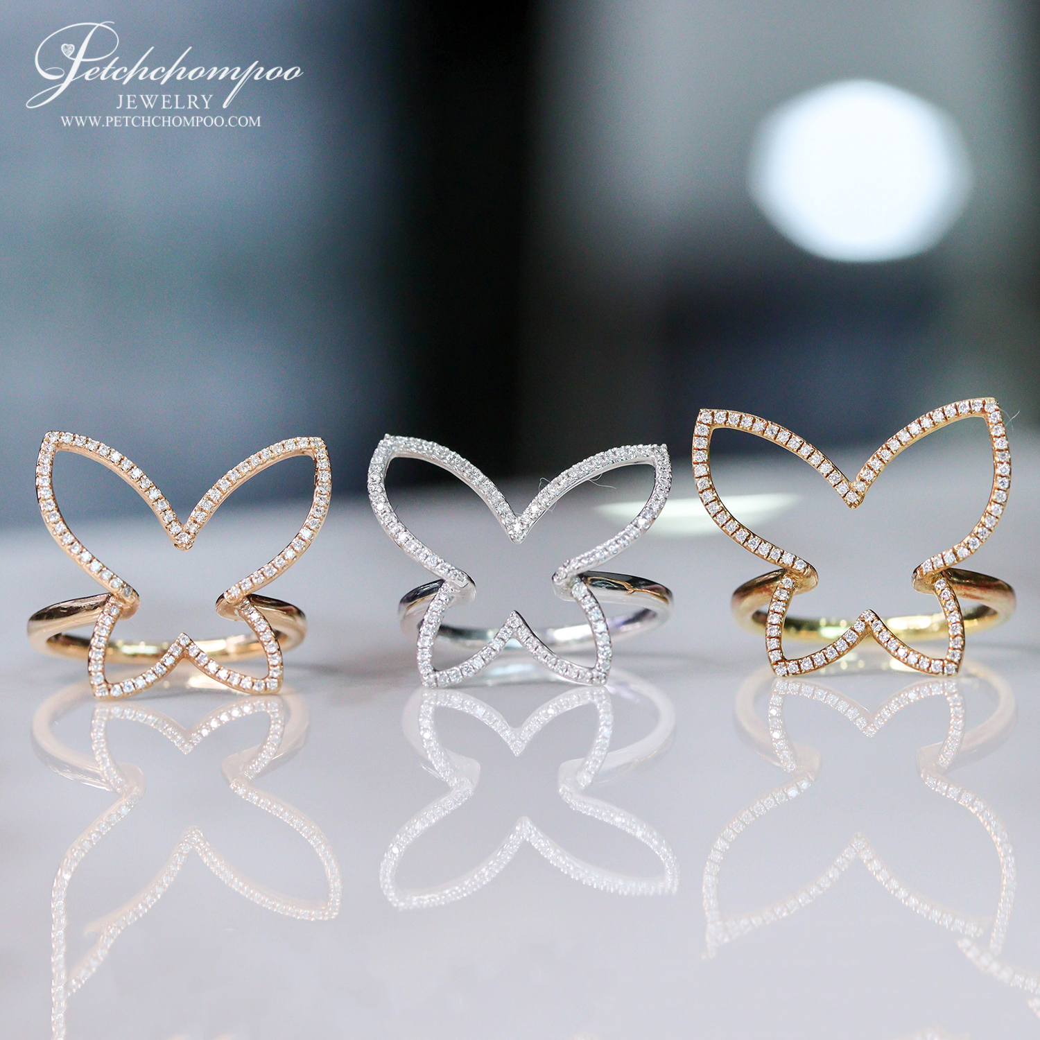 [022120] Butterfly Diamond ring Discount 19,000