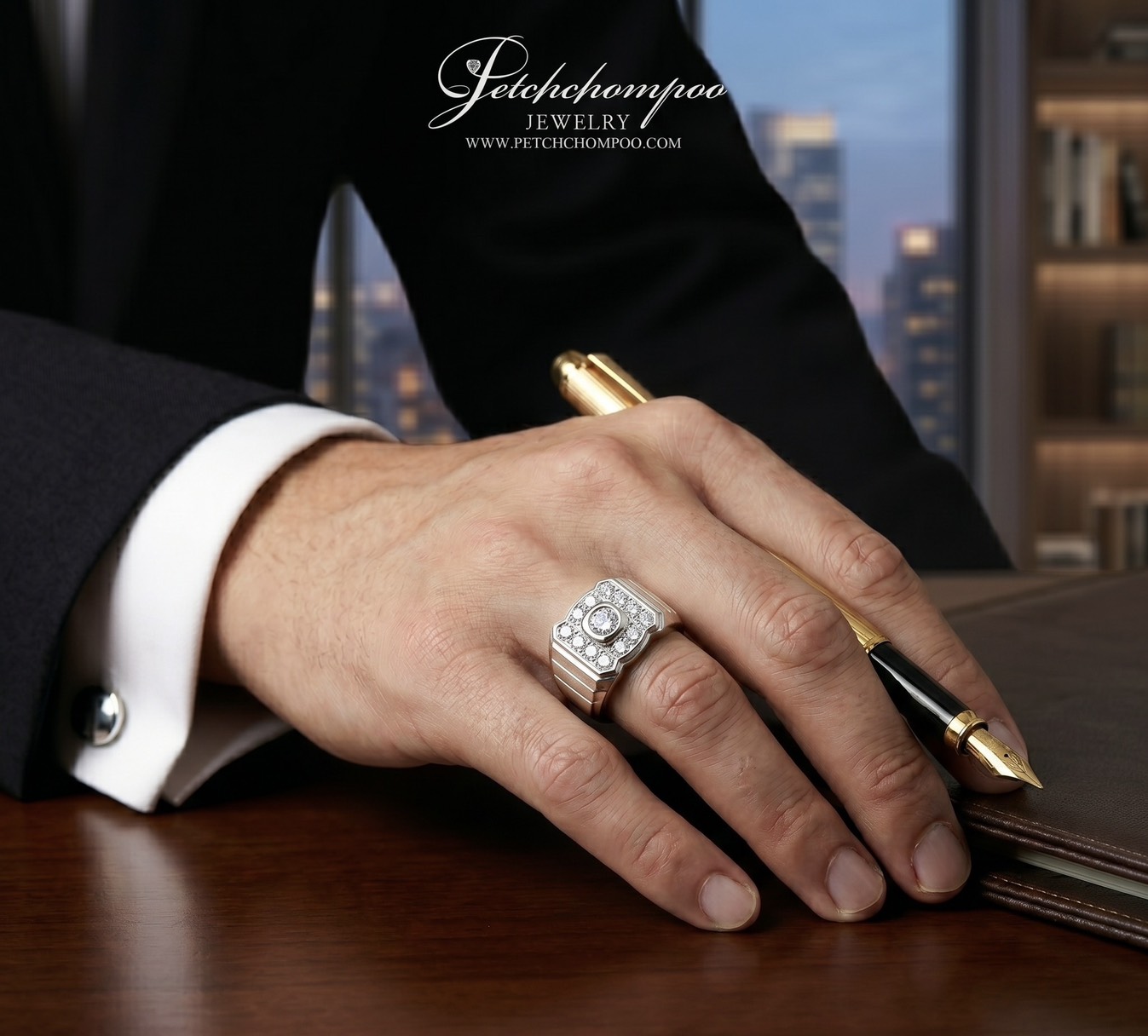 [28227] Gentleman Glory™ 0.30 carat Diamond Ring – Bold Elegance for Him  89,000 