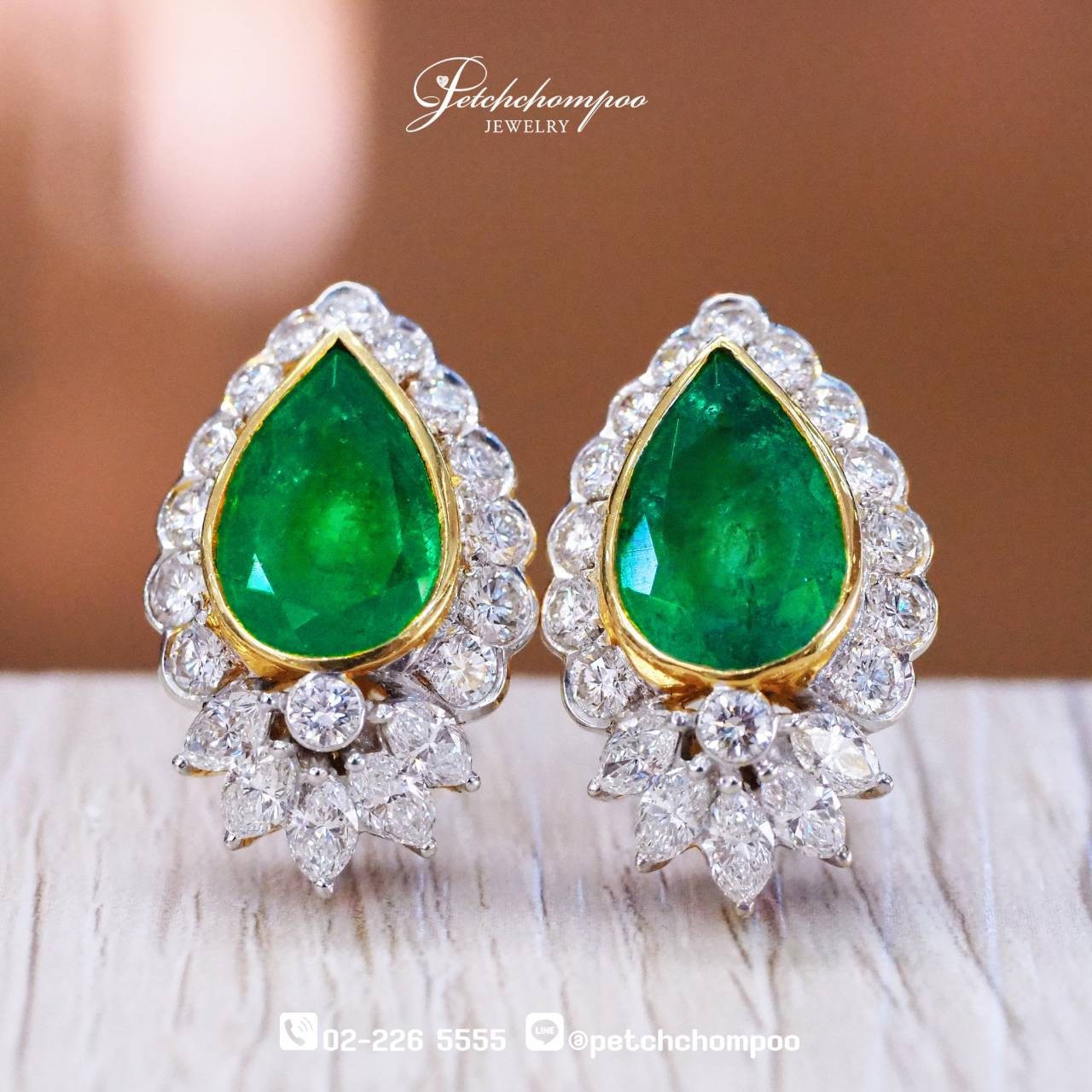[024535] Columbia Emerald with diamond earring  299,000 