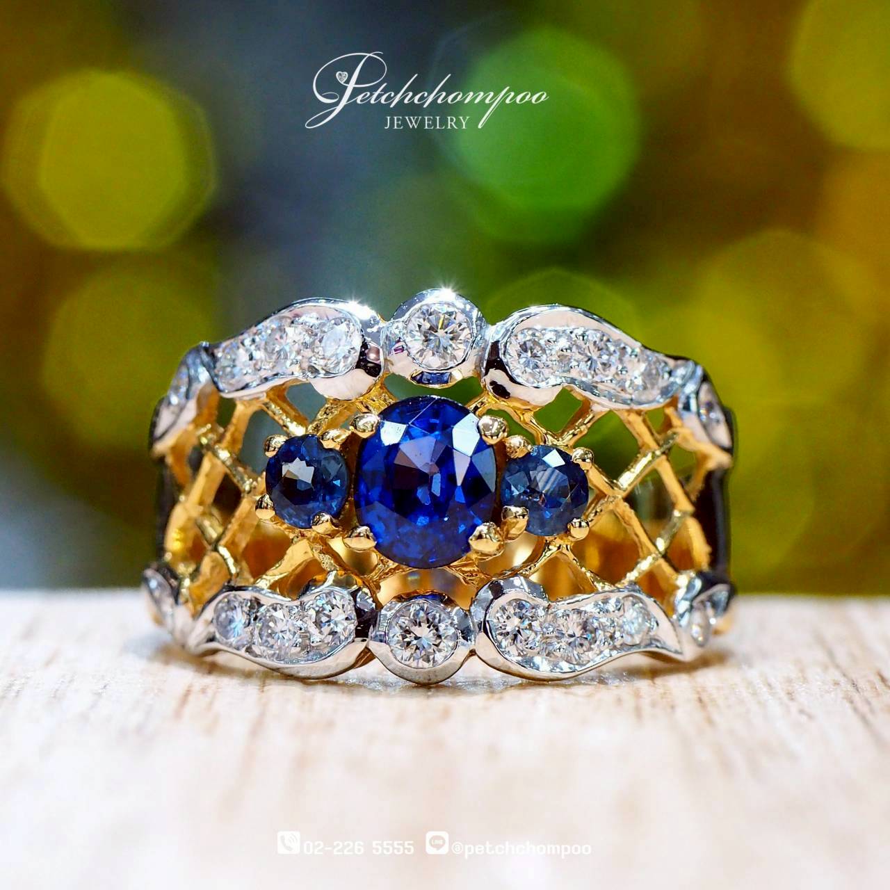[30401] แหวนไพลิน Blue Majesty™ ล้อมเพชร  39,000 