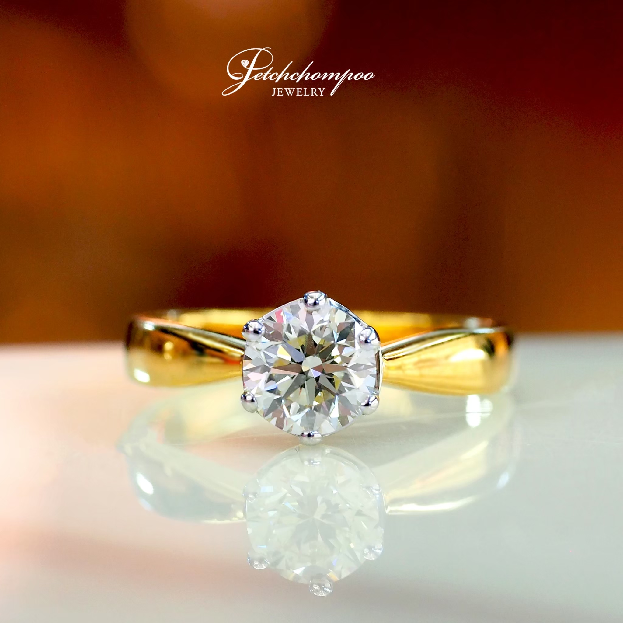 [27988] แหวนเพชรใบเซอร์ GIA เม็ดกลาง 0.90 กะรัต ลดราคาเหลือ 79,000