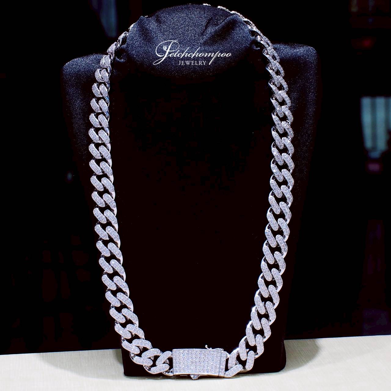 [29849] สร้อยคอเลสเพชรรอบเส้น Imperial Ice Cuban 31.73 กะรัต  890,000 