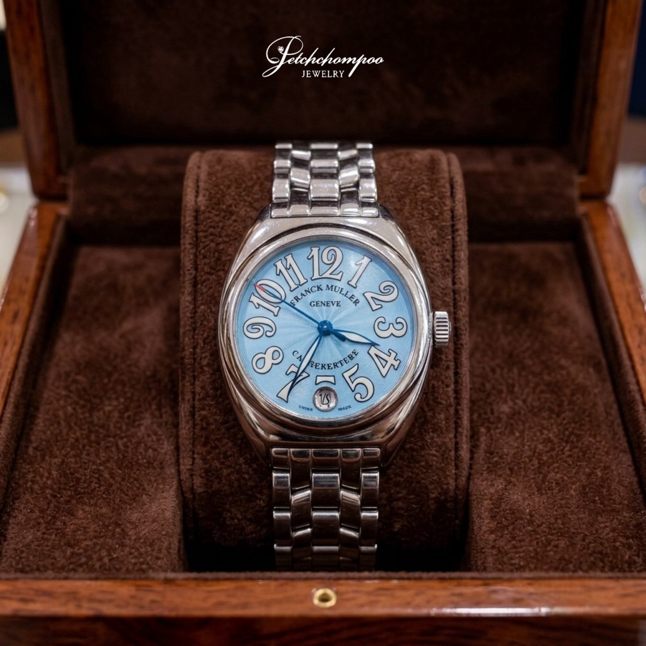 [020633] Franck Muller Transamerica Stainless Steel Blue Dial Quartz Ladies Watch 2000L  129,000 