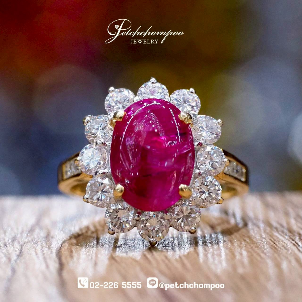 [30040] Burmese Blossom™ 2.70 carat Unheated Ruby & Diamond Halo Ring – IGL Certified  89,000 