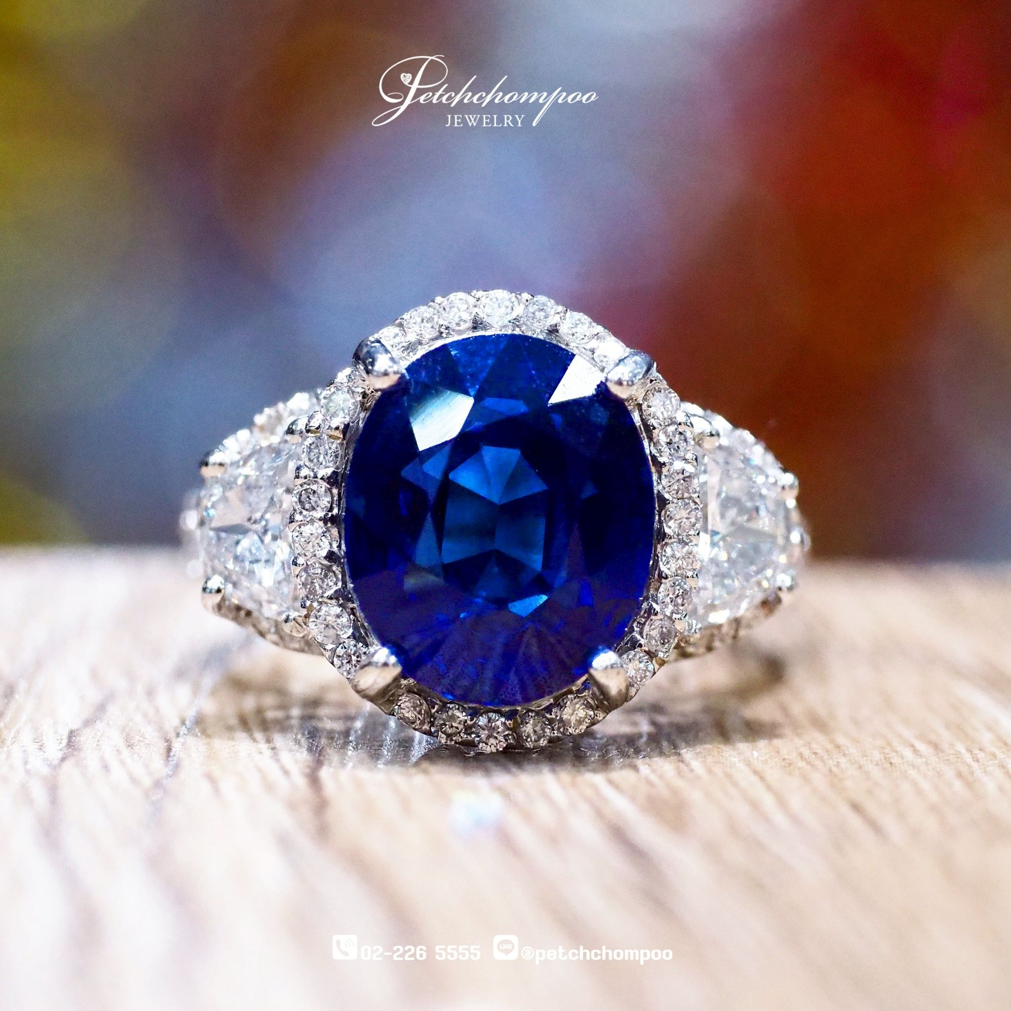 [29400] 7.52 carat royal blue ceylon sapphire with diamond ring  599,000 