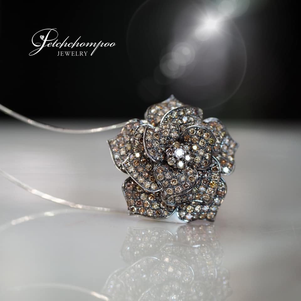 [25351] Champagne Color diamond pendant and chain  89,000 