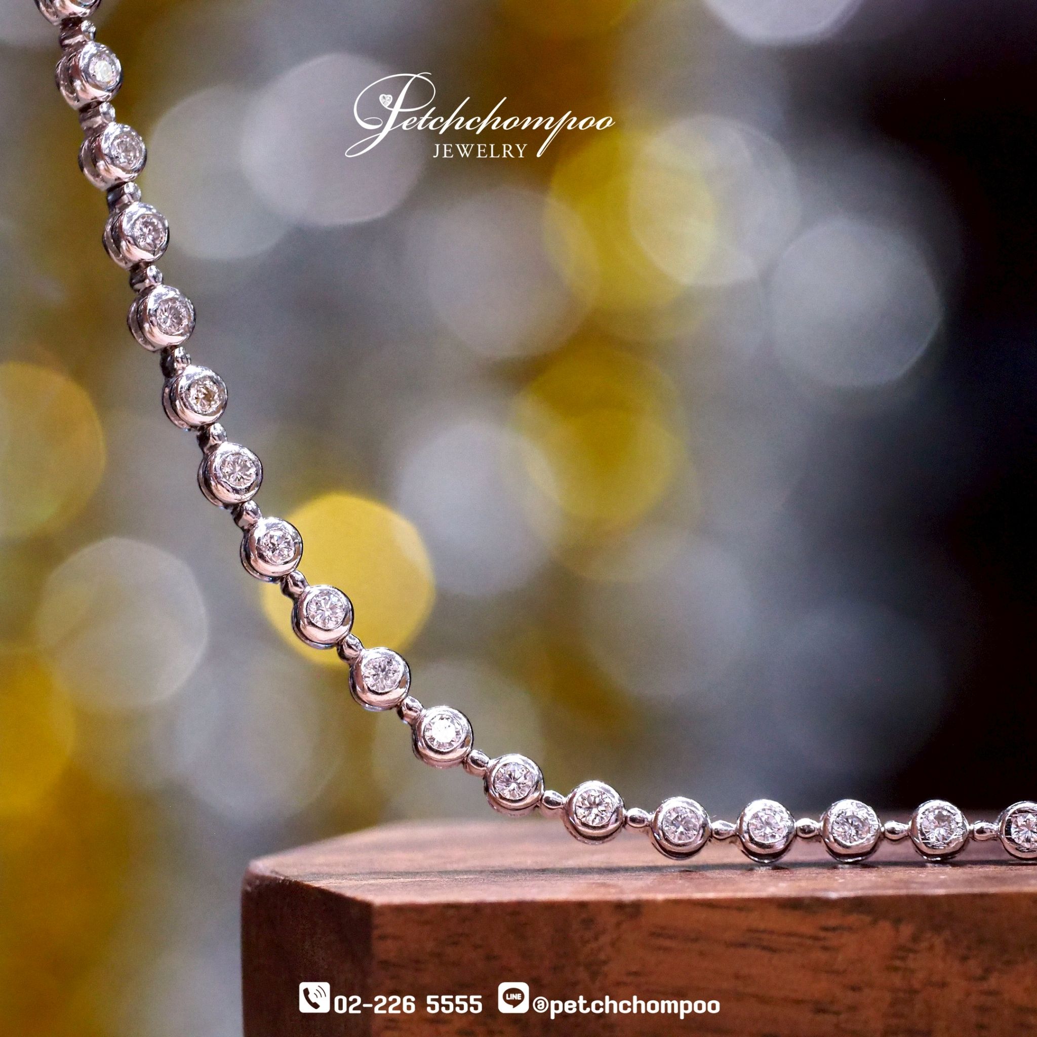 [008058] “Petite Sparkle™” Round Diamond Bracelet – 1.20 carat on 18K White Gold  59,000 