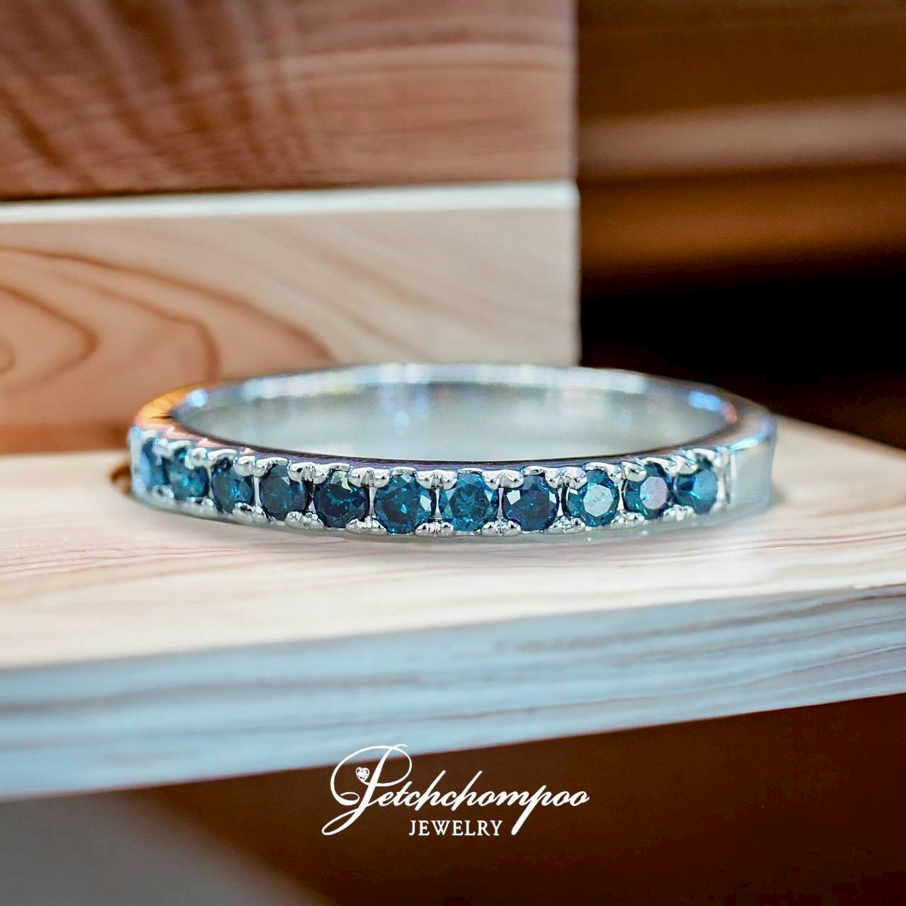 [28706] แหวนเพชรแถว Fancy Blue  29,000 