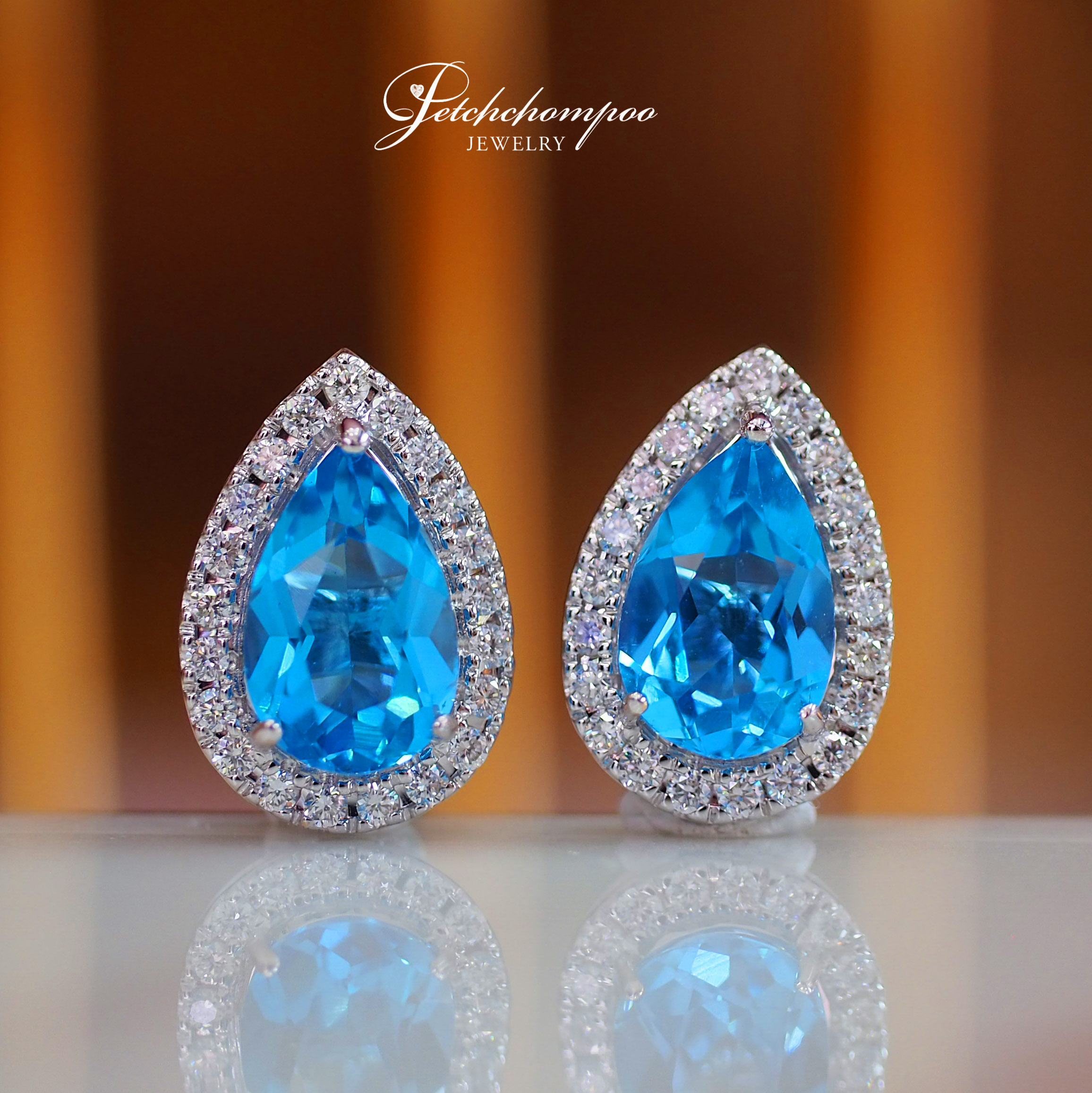 [26792] Blue Topaz and diamond Earring  49,000 